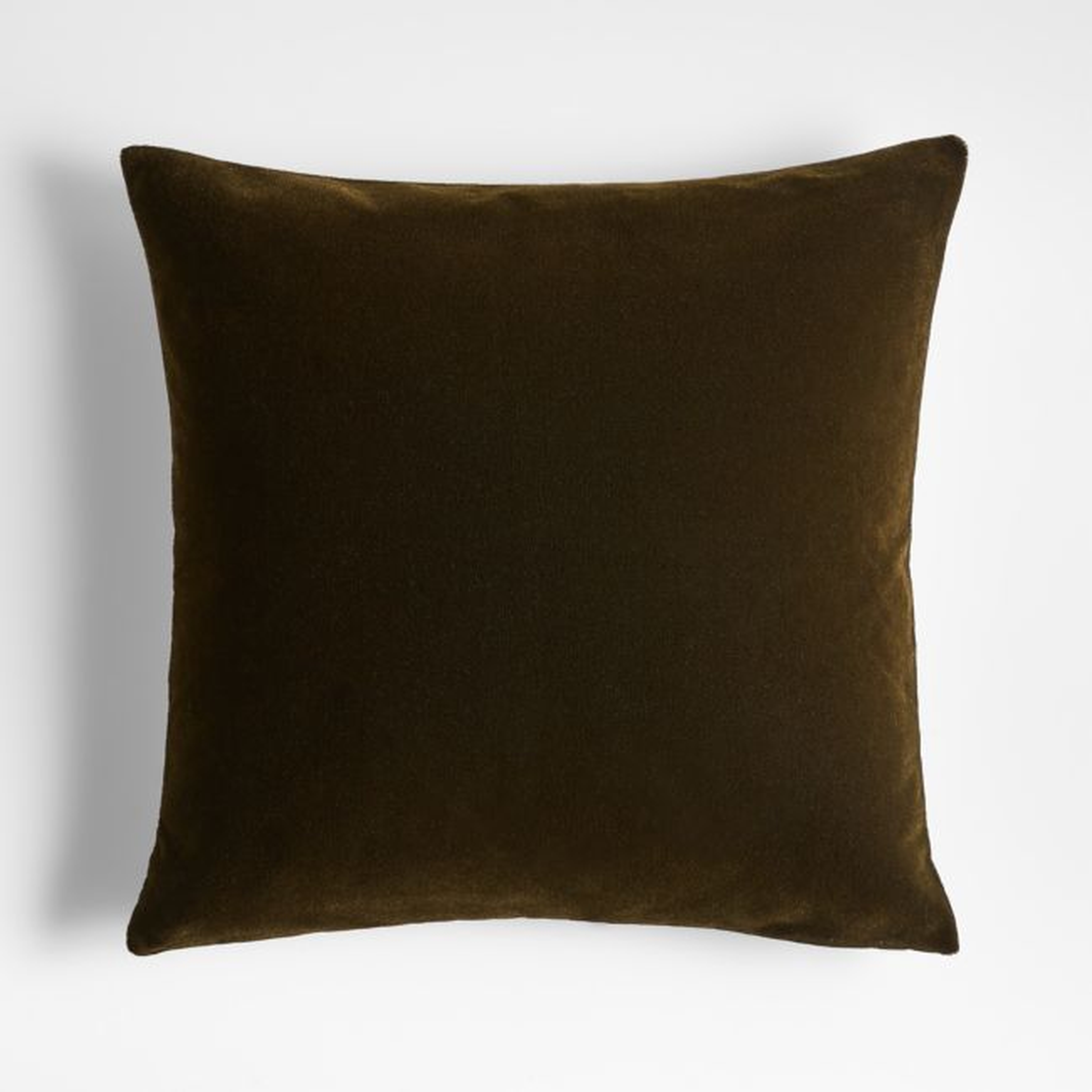 Martini Olive 20"x20" Faux Mohair Throw Pillow with Down-Alternative Insert - Crate and Barrel