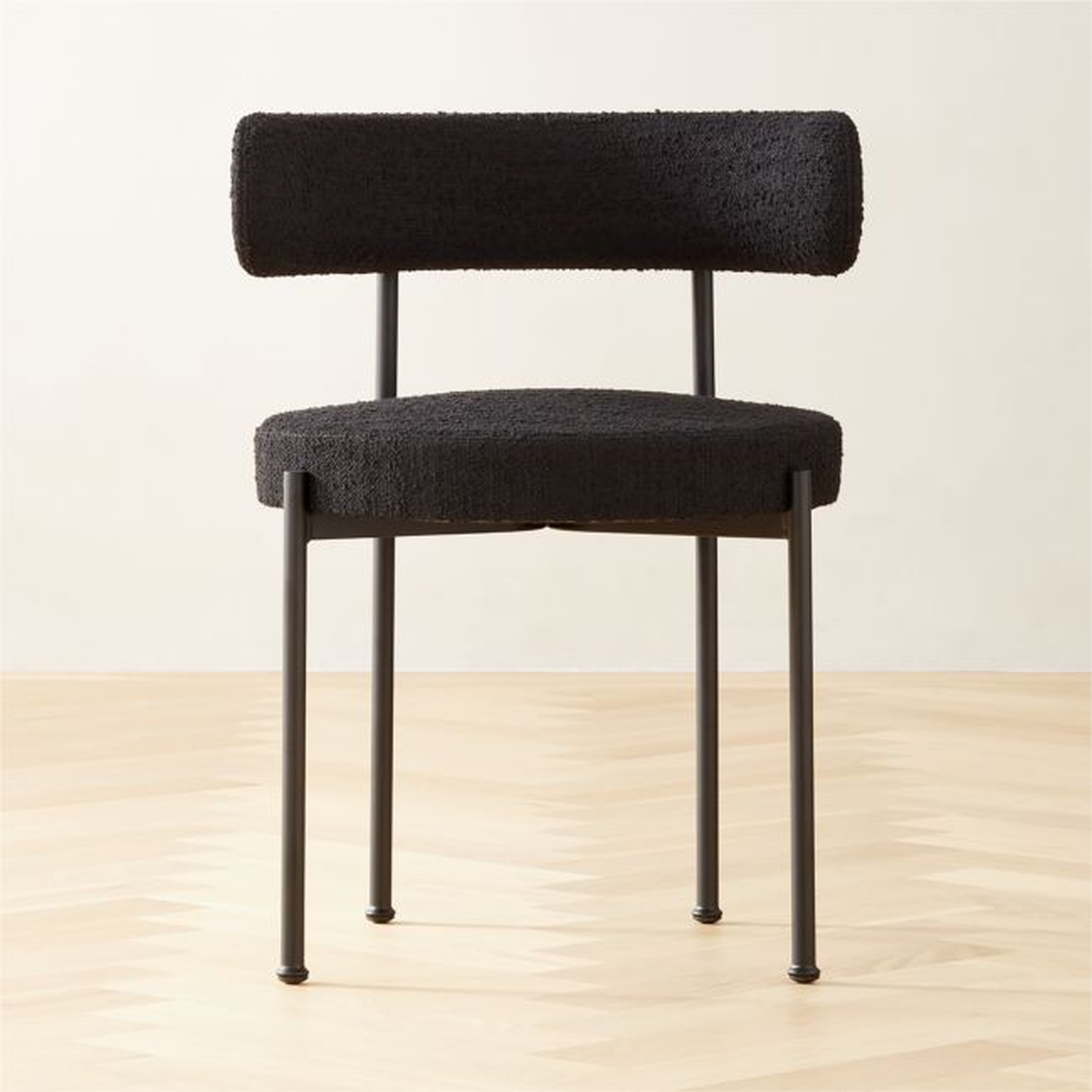 Inesse Boucle Black Dining Chair - CB2