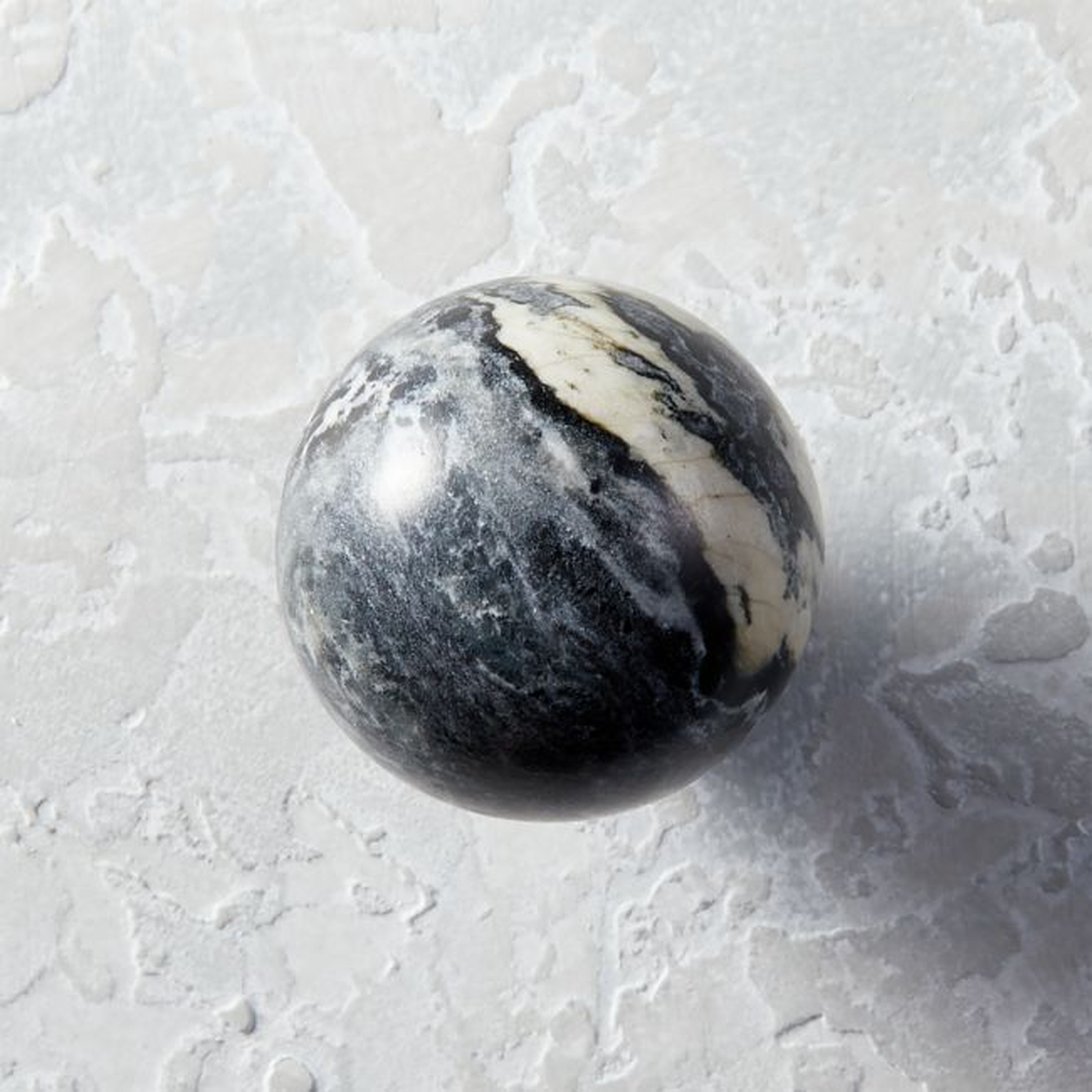 Black and White Marble Ball Knob - CB2