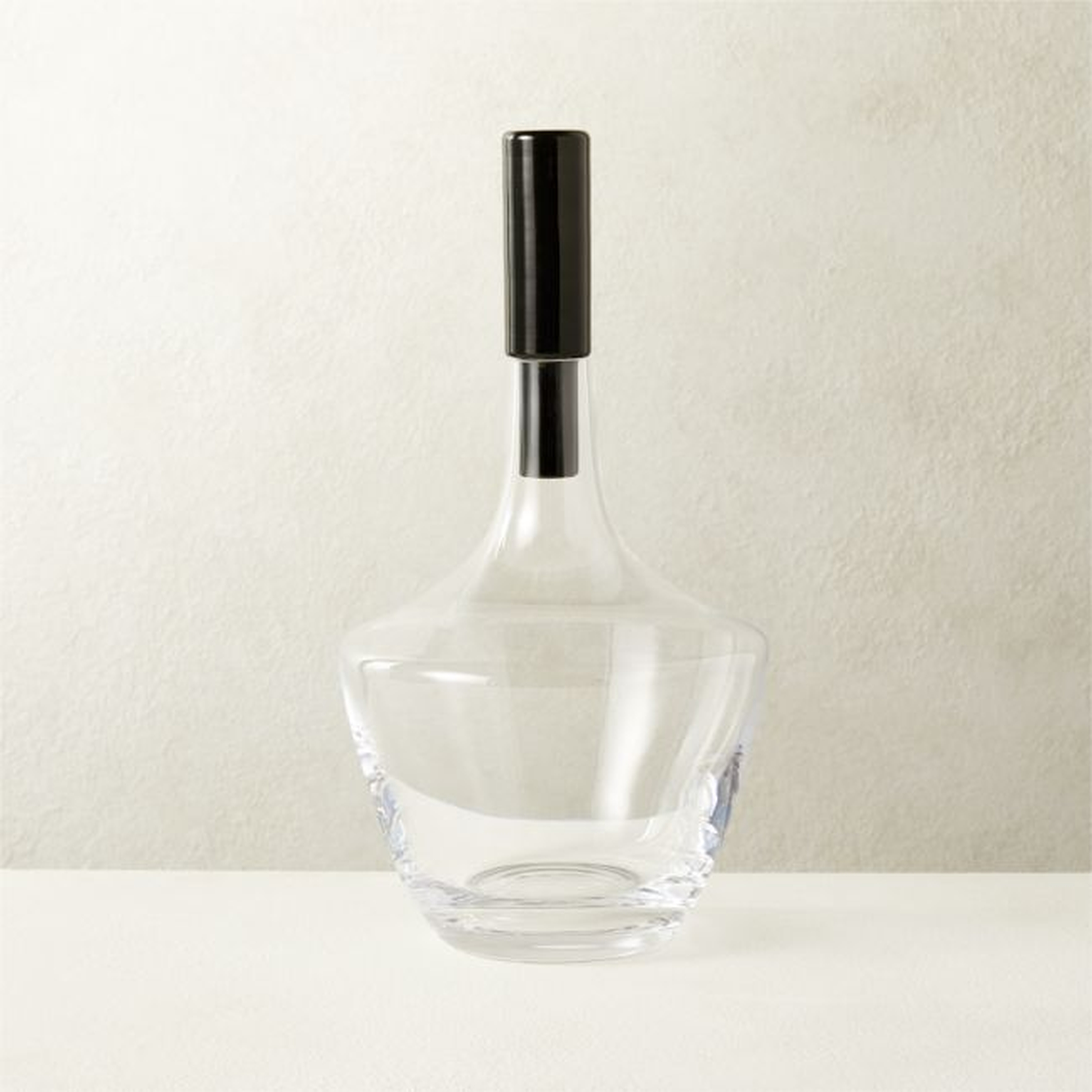 Dalton Glass Decanter with Black Stopper - CB2
