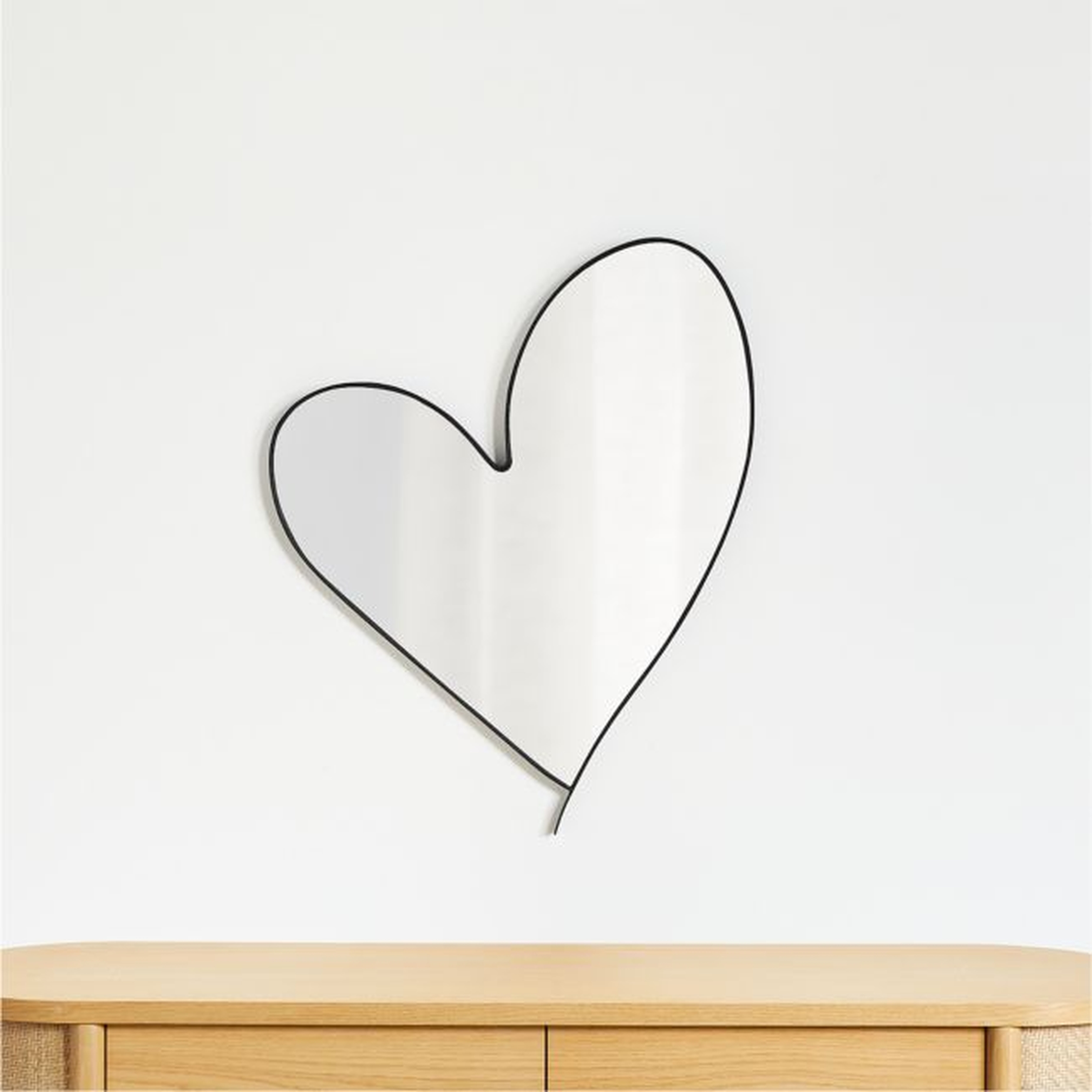 Large Heart Black Metal Wall Mirror by Leanne Ford - Crate & Kids