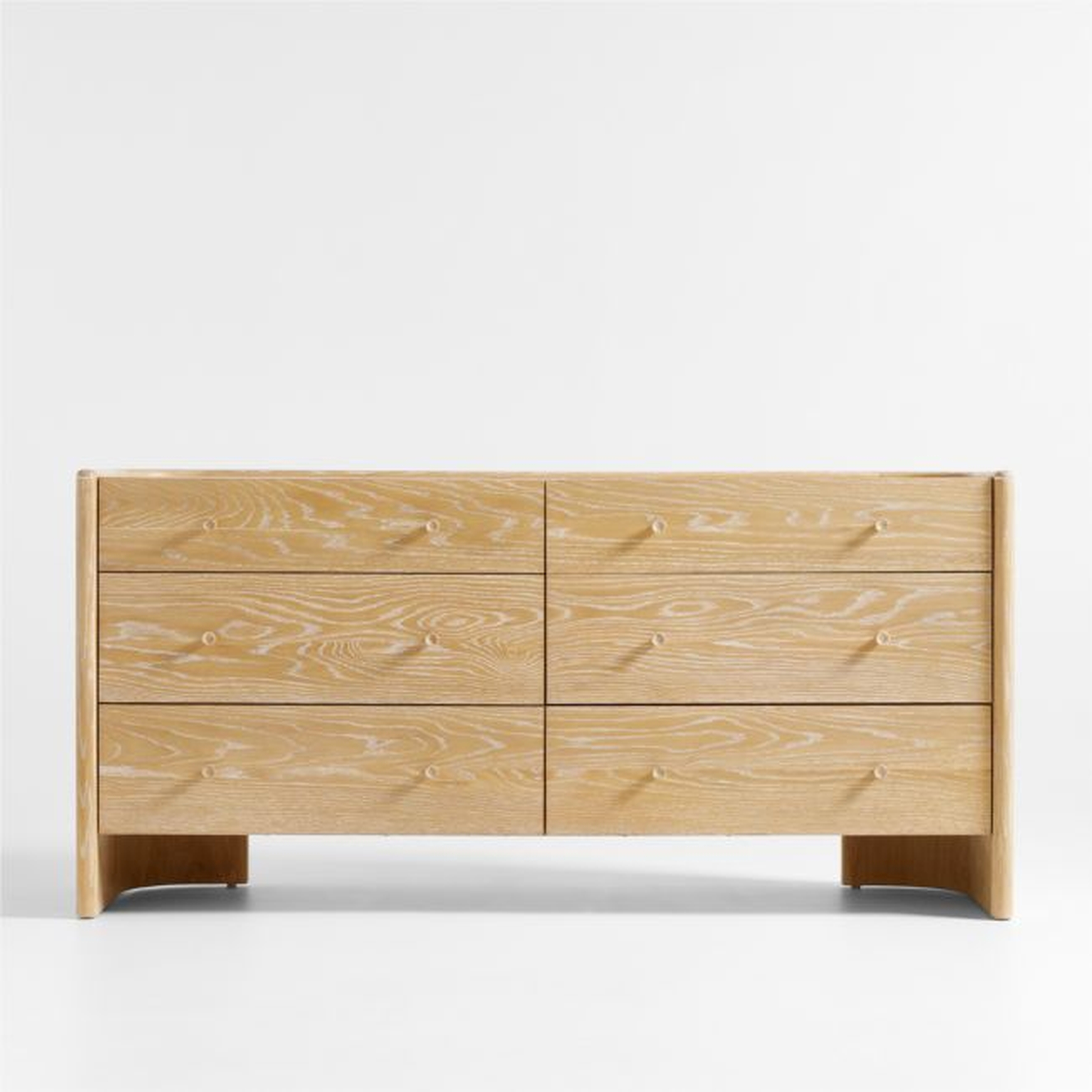 Soleri Cerused Natural Oak Wood 6-Drawer Dresser - Crate and Barrel