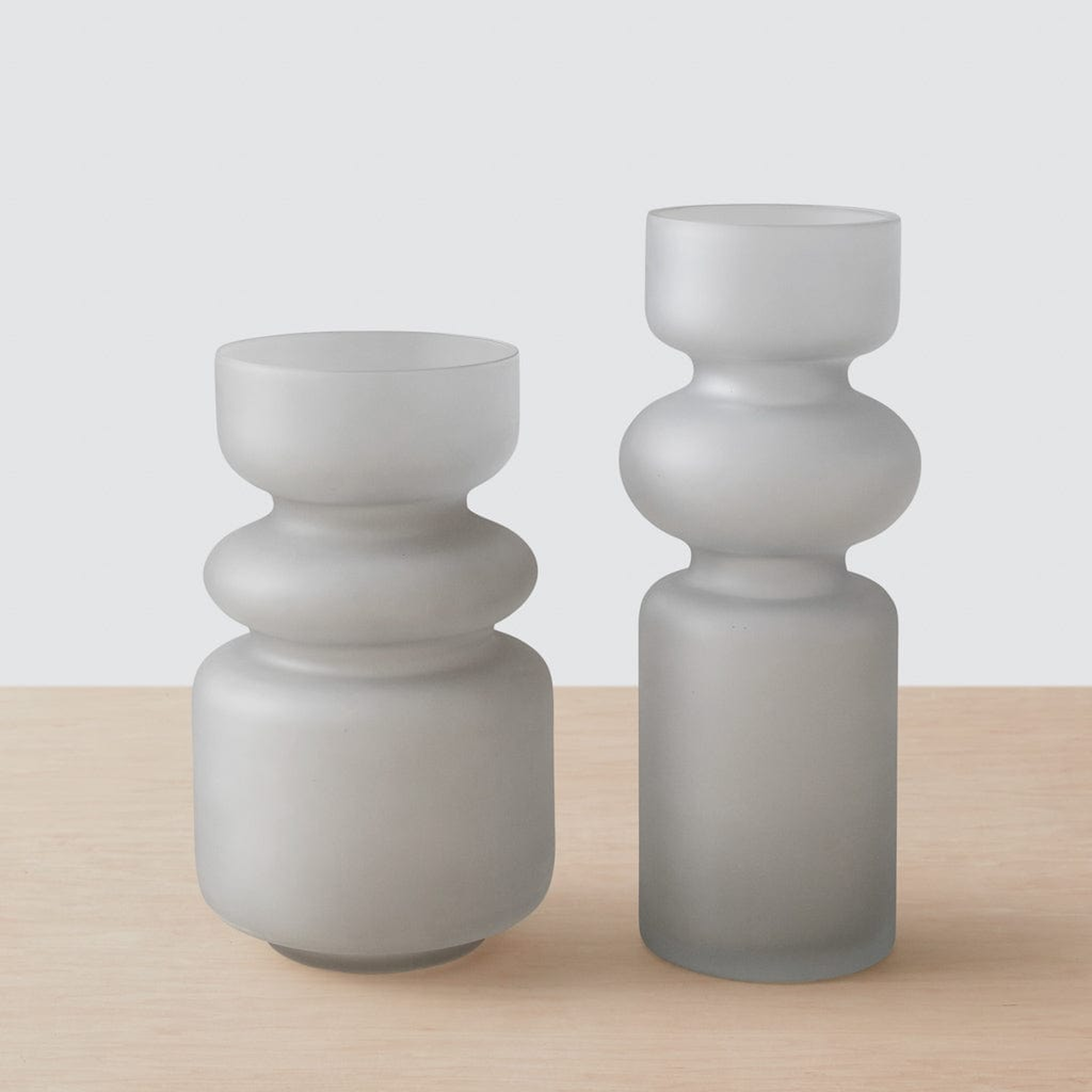 The Citizenry Sitara Glass Vase Set of 2 | Grey - The Citizenry