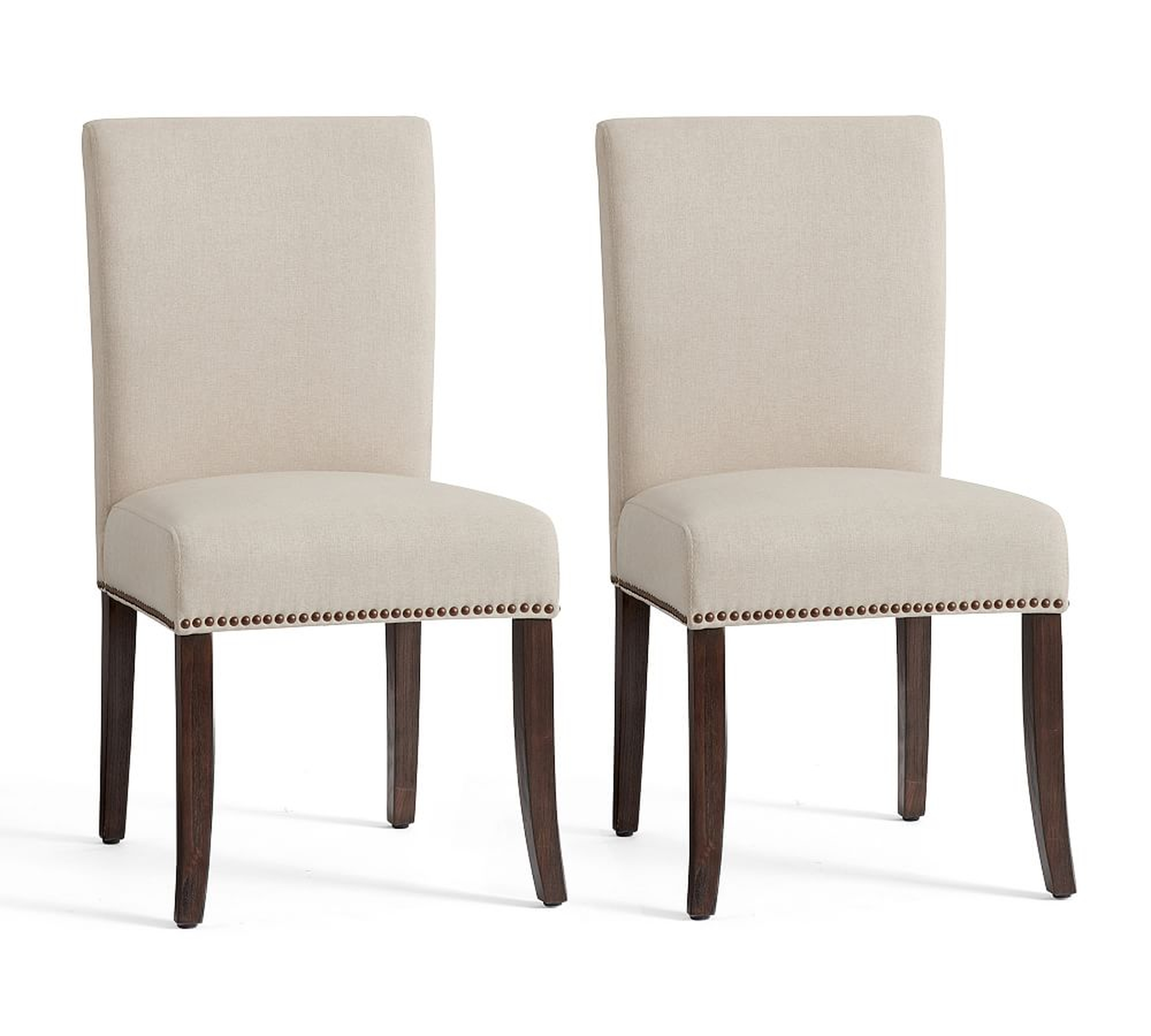 Porter Upholstered Dining Side Chair, Brown Wash, Set of 2 - Pottery Barn
