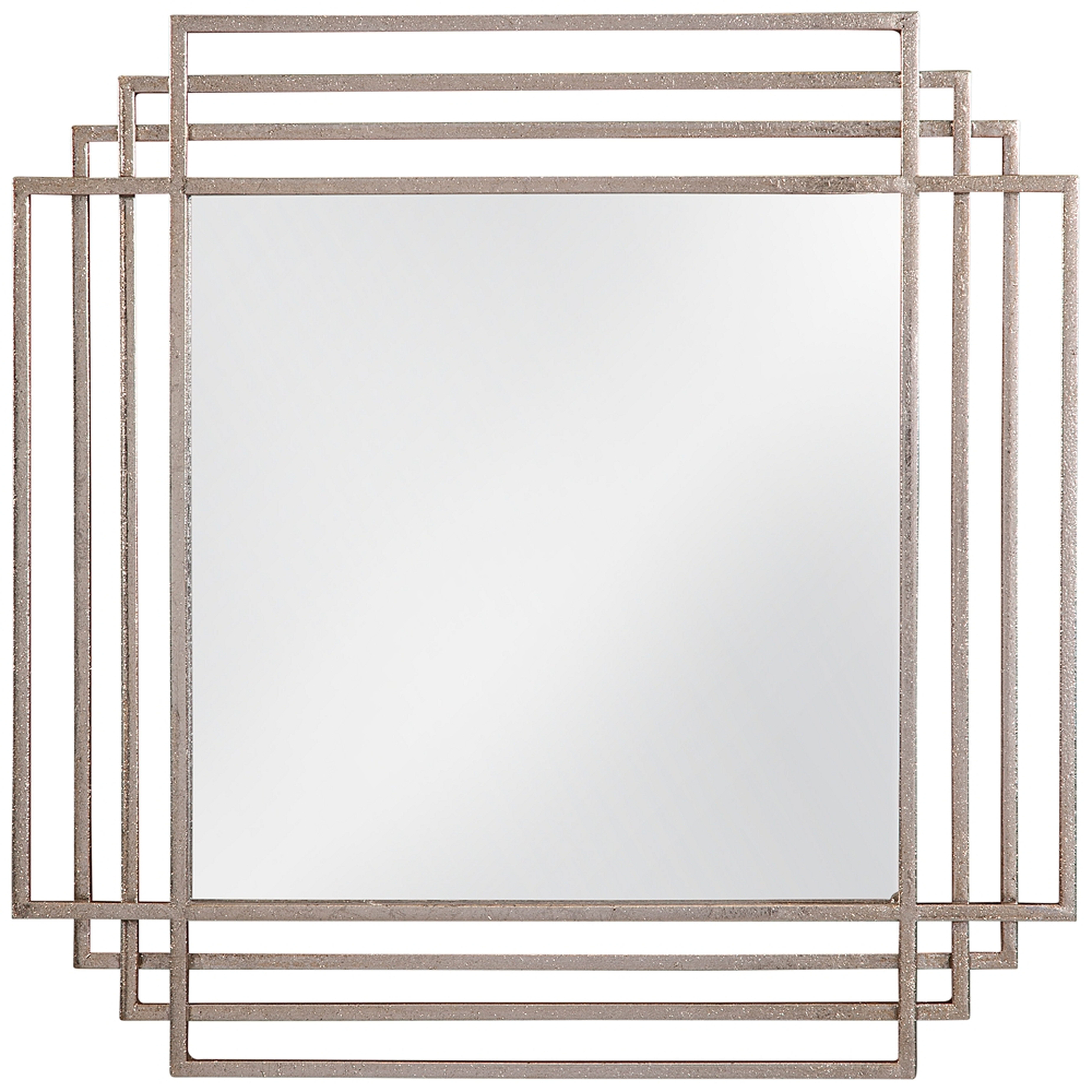 Gillis Silver Leaf Metal 24" Square Wall Mirror - Style # 403E0 - Lamps Plus