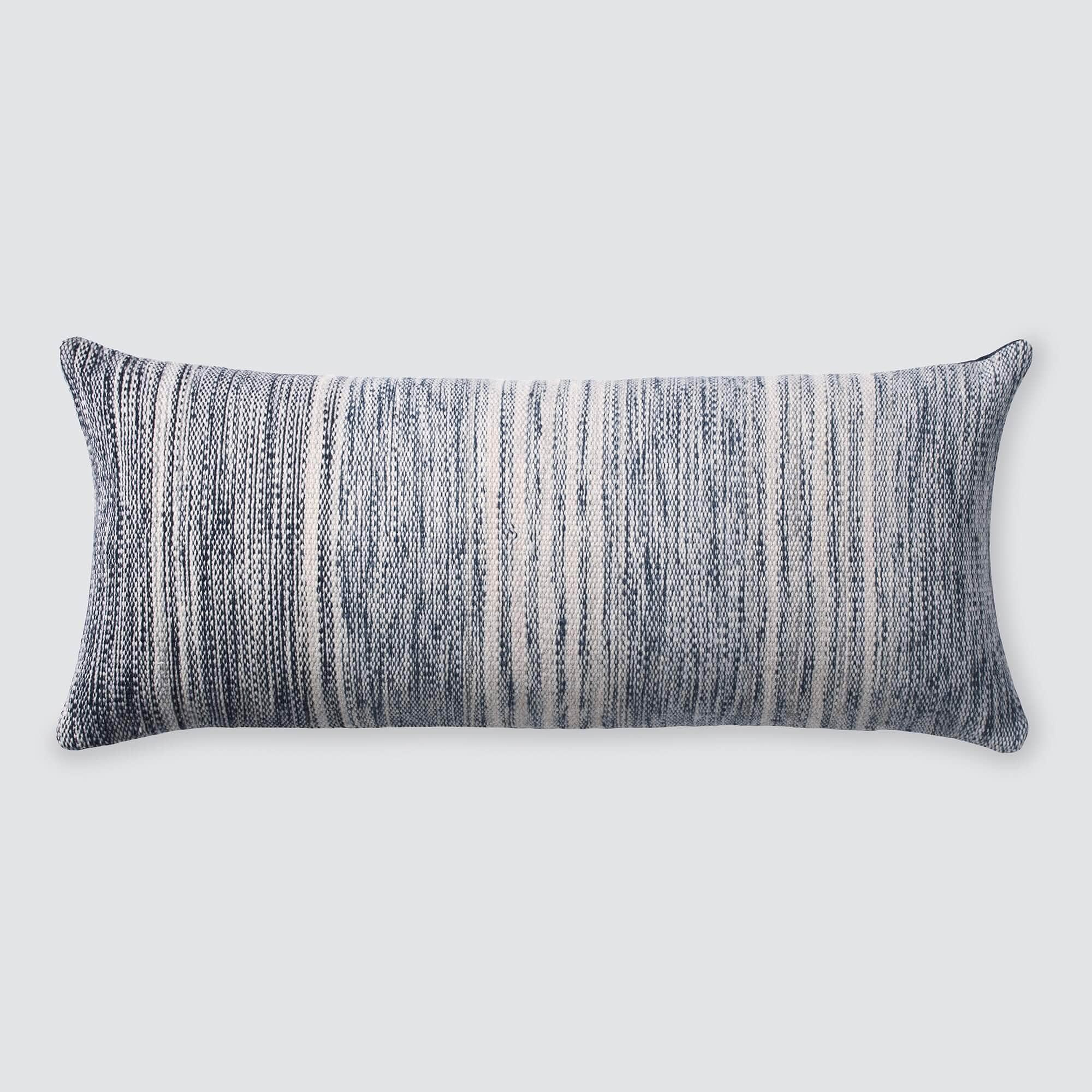 The Citizenry Lorena Lumbar Pillow | 12" x 30" | Blue - The Citizenry