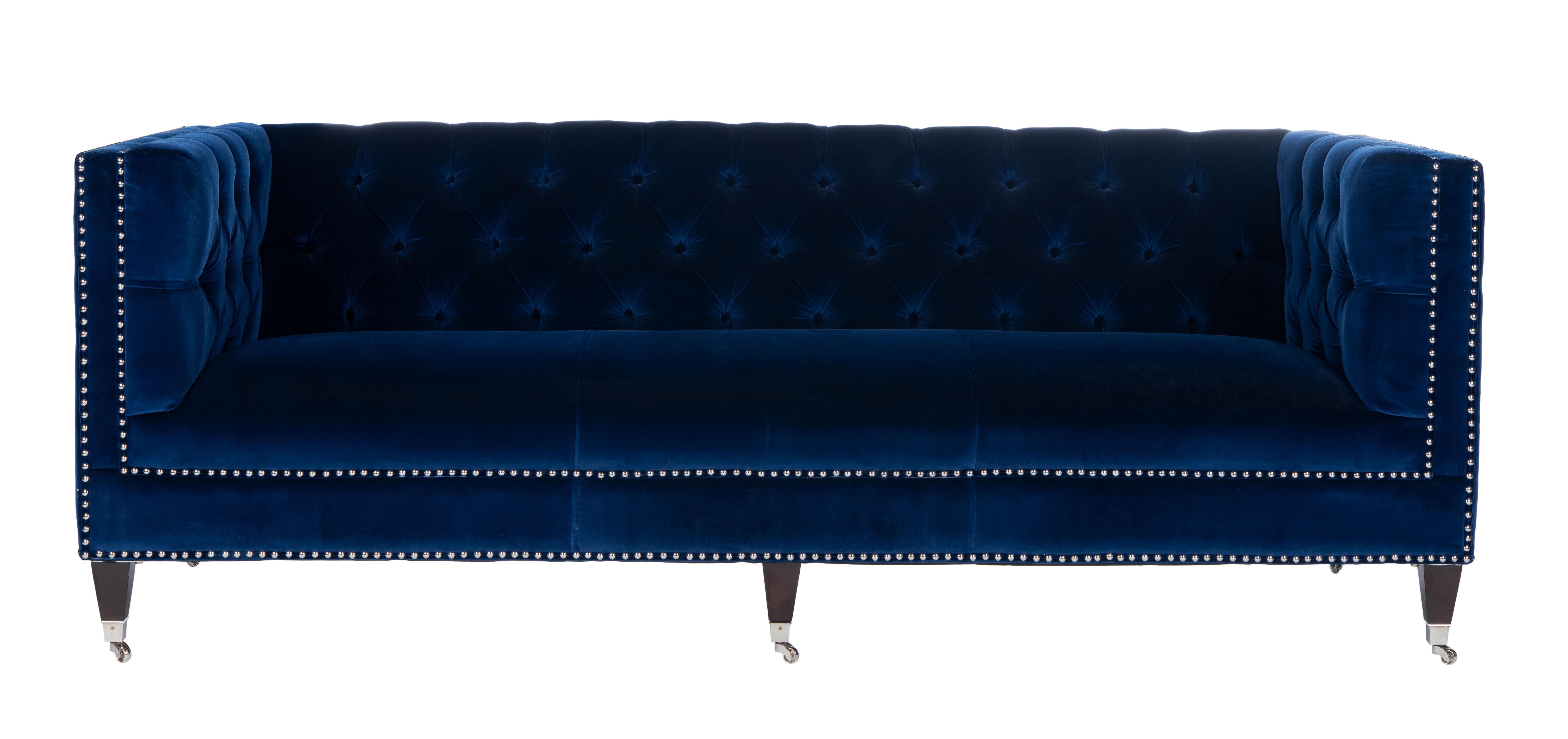 Miller Tufted Velvet Sofa - Navy Blue - Safavieh - Safavieh Couture
