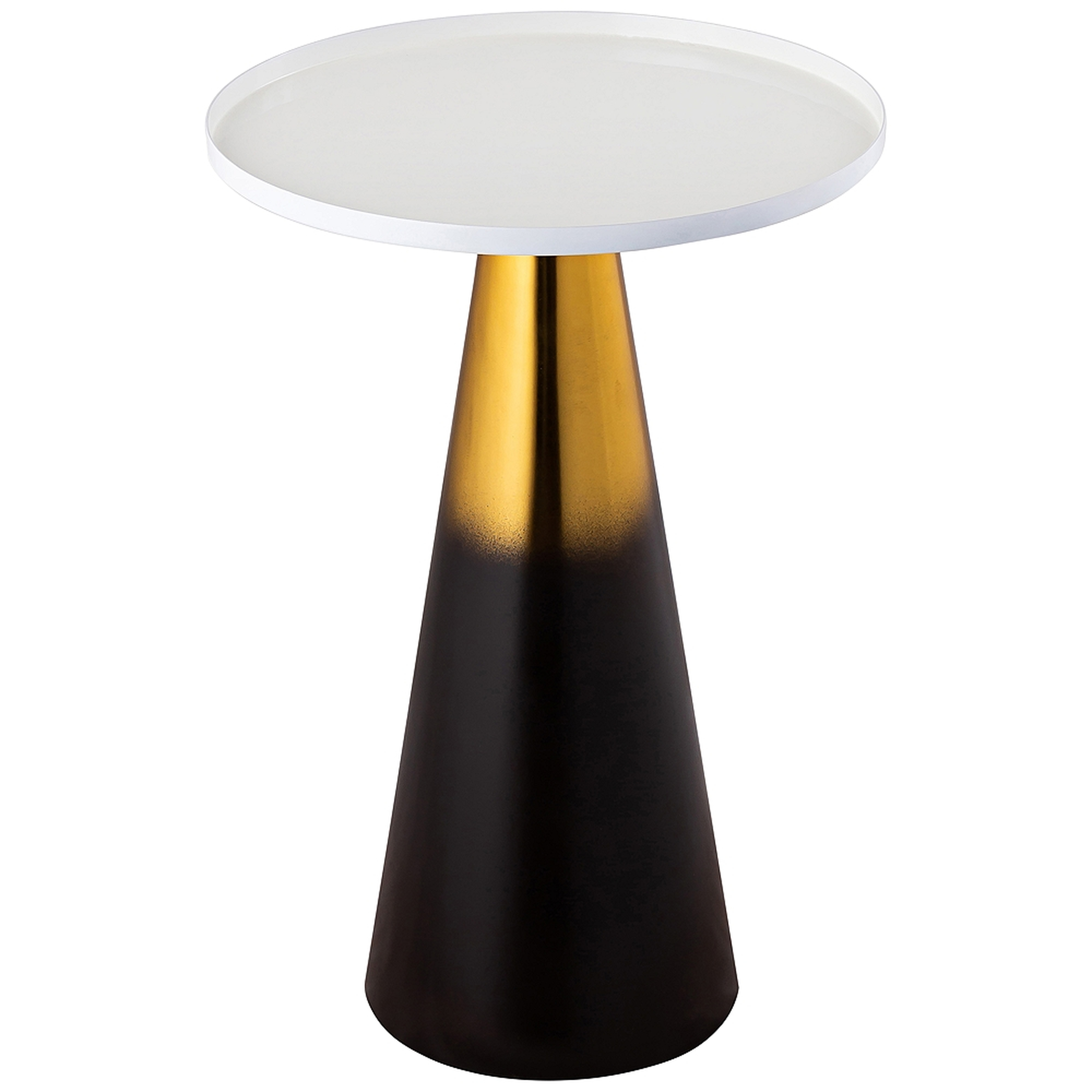 Ombre Enamel 15 3/4" Wide White and Gold Round Side Table - Style # 93D74 - Lamps Plus