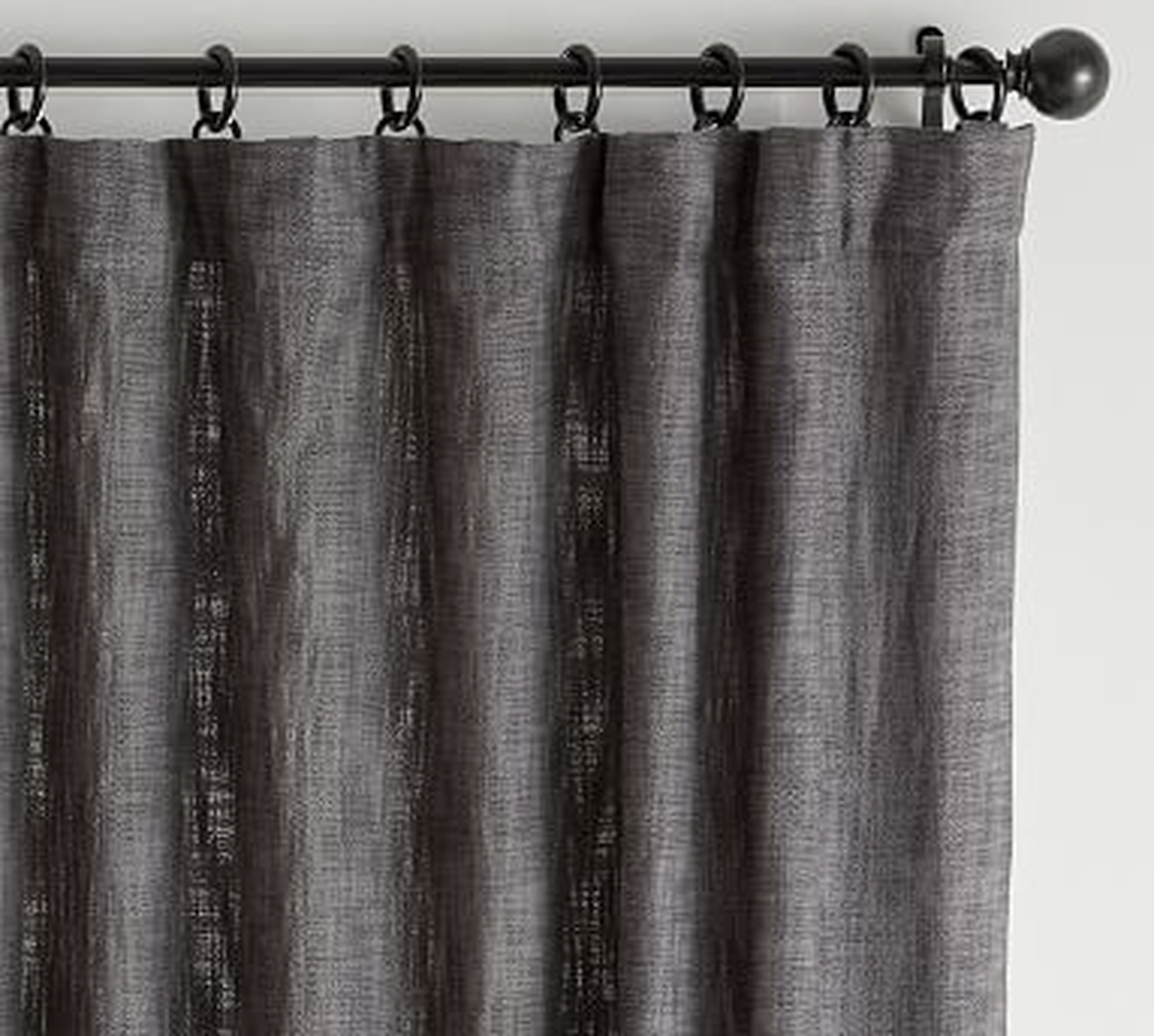 Seaton Textured Curtain, 50 x 96", Charcoal - Pottery Barn