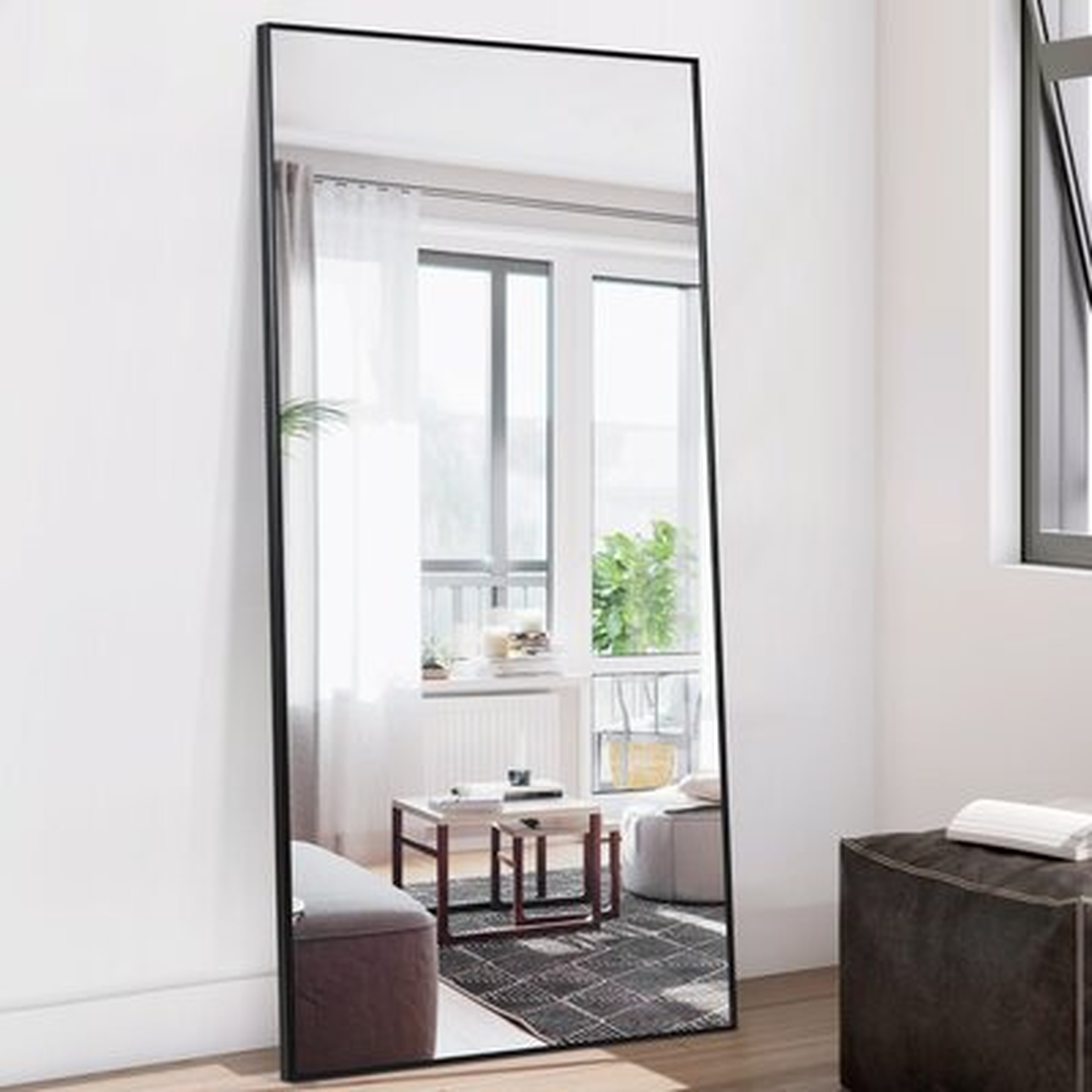 Niehaus Modern & Contemporary Full Length Mirror, Black, 24" x 71" - Wayfair