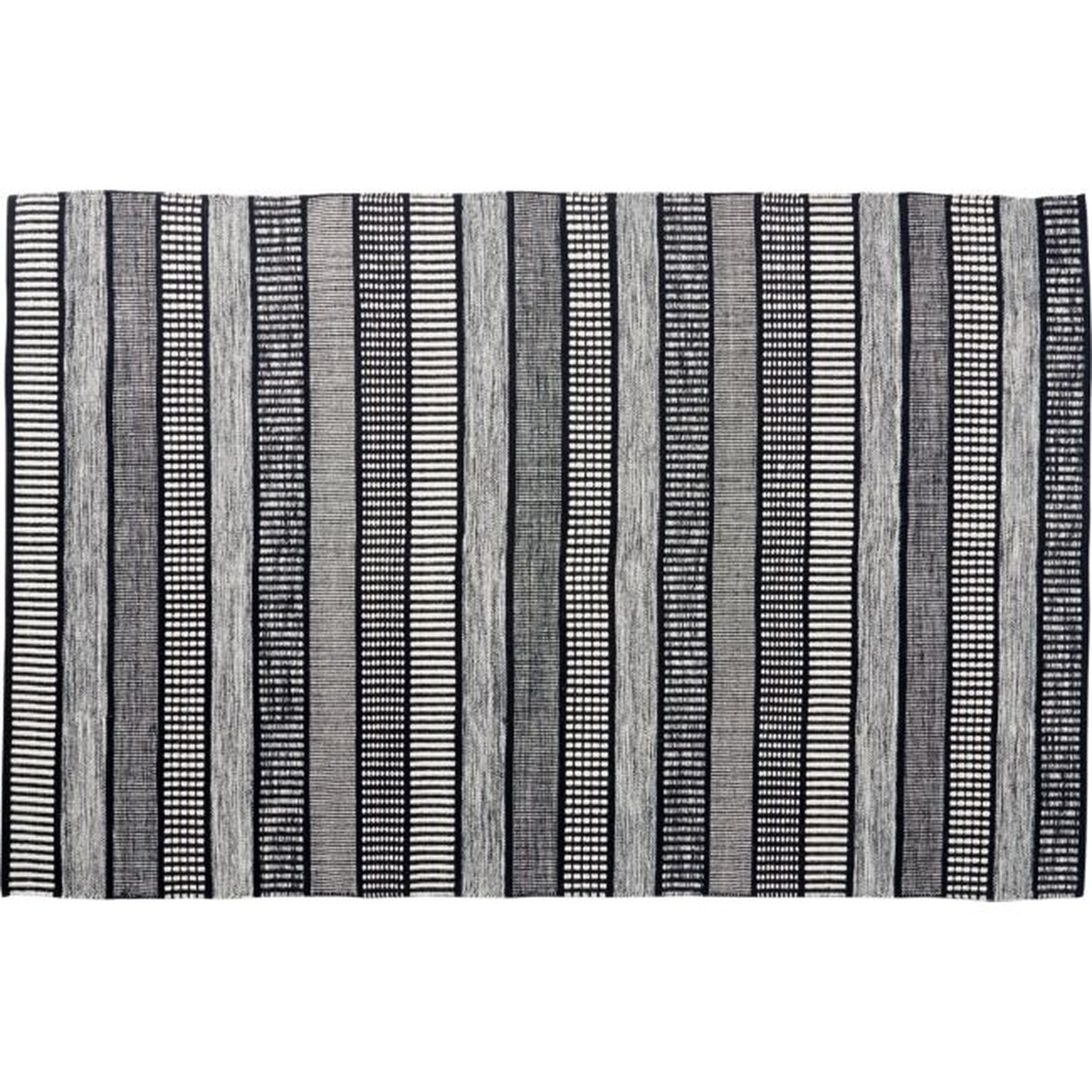 Sloane Handloom Black and White Striped Rug 6'x9' - CB2