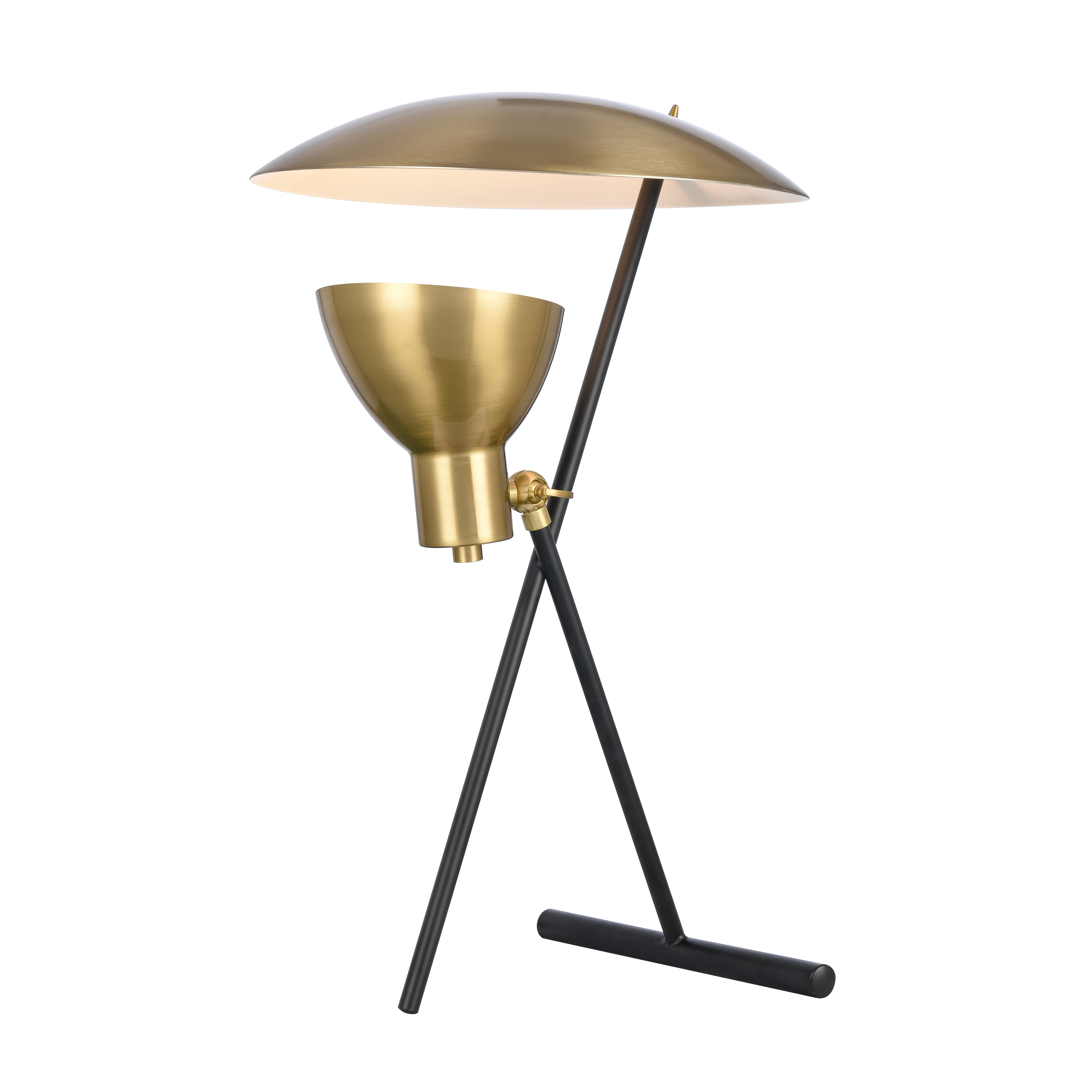 Wyman Square 19'' High 1-Light Desk Lamp - Satin Gold - Elk Home