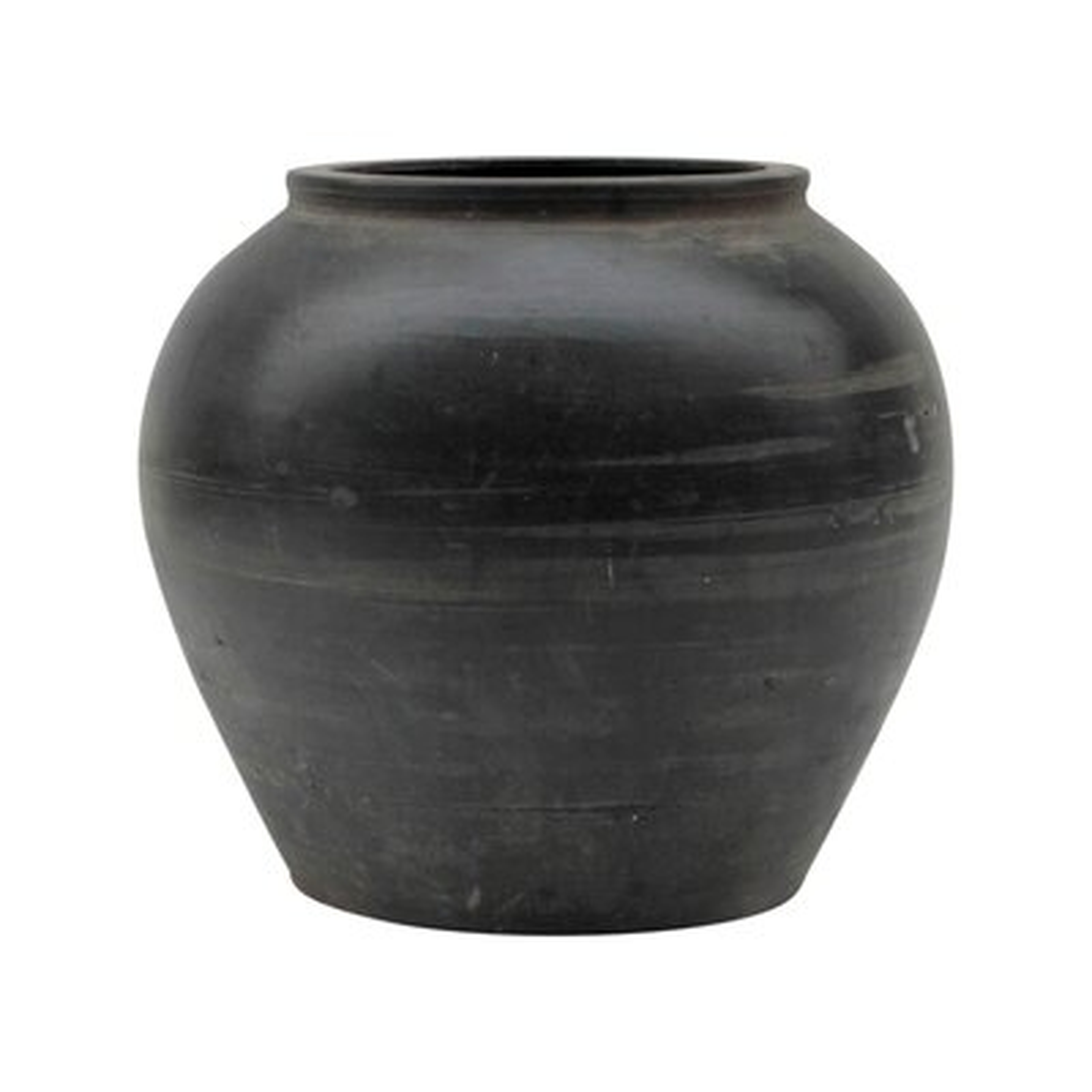 Ugashik Indoor/Outdoor Earthenware Table Vase, Black, Large 15" - Wayfair