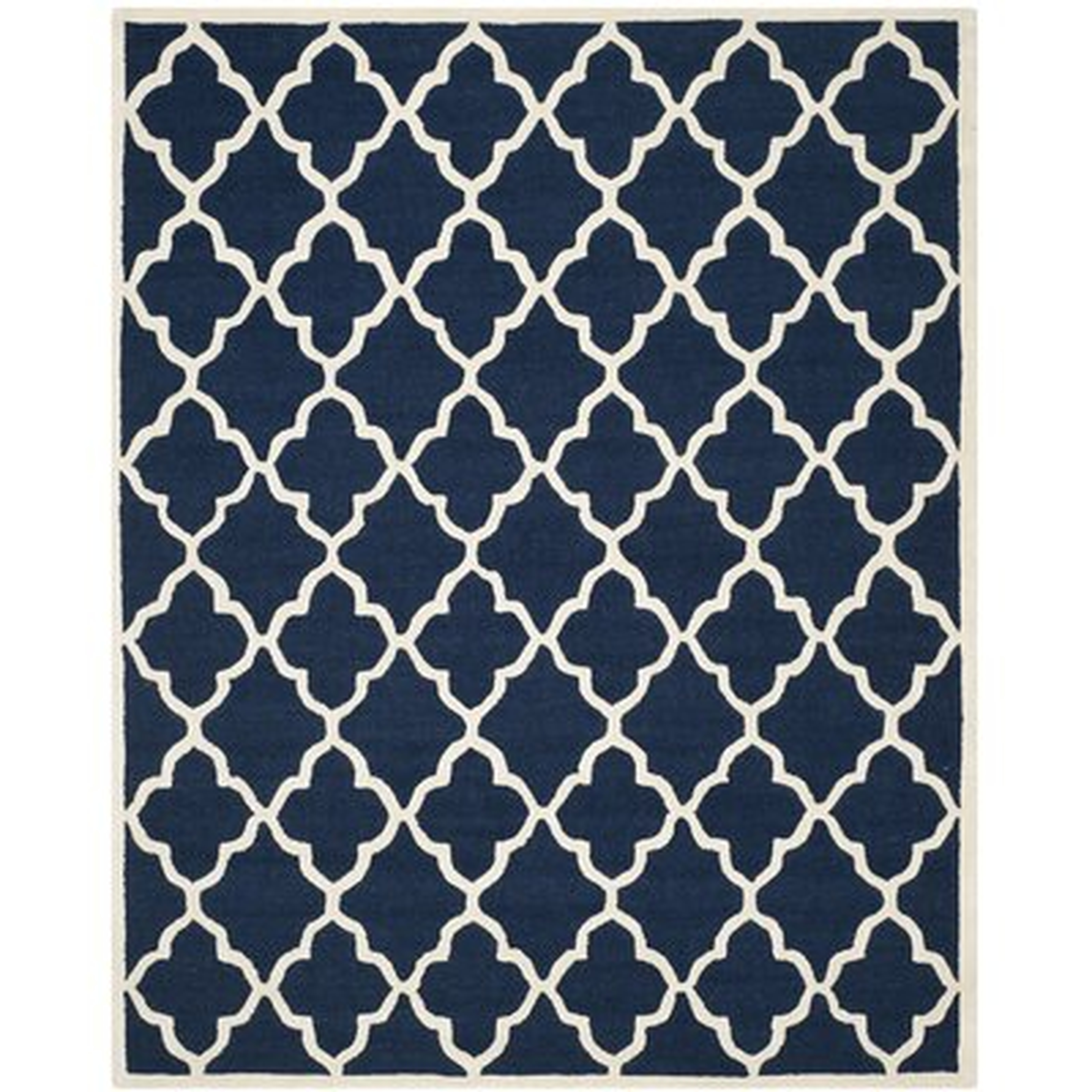 Whitchurch Hand-Tufted Wool Navy/Ivory Area Rug - Wayfair