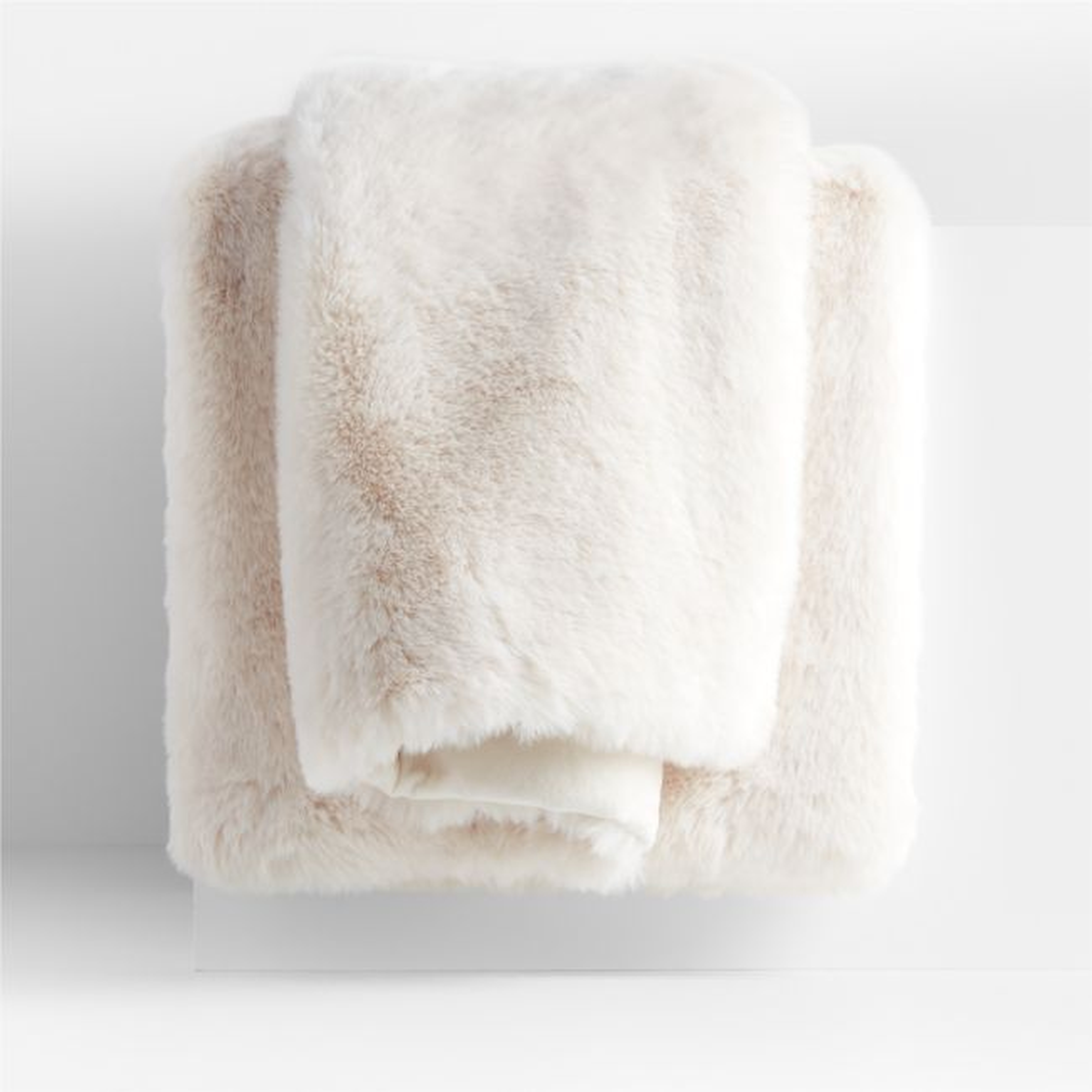 Ivory Faux Fur Throw Blanket 70"x55" - Crate and Barrel