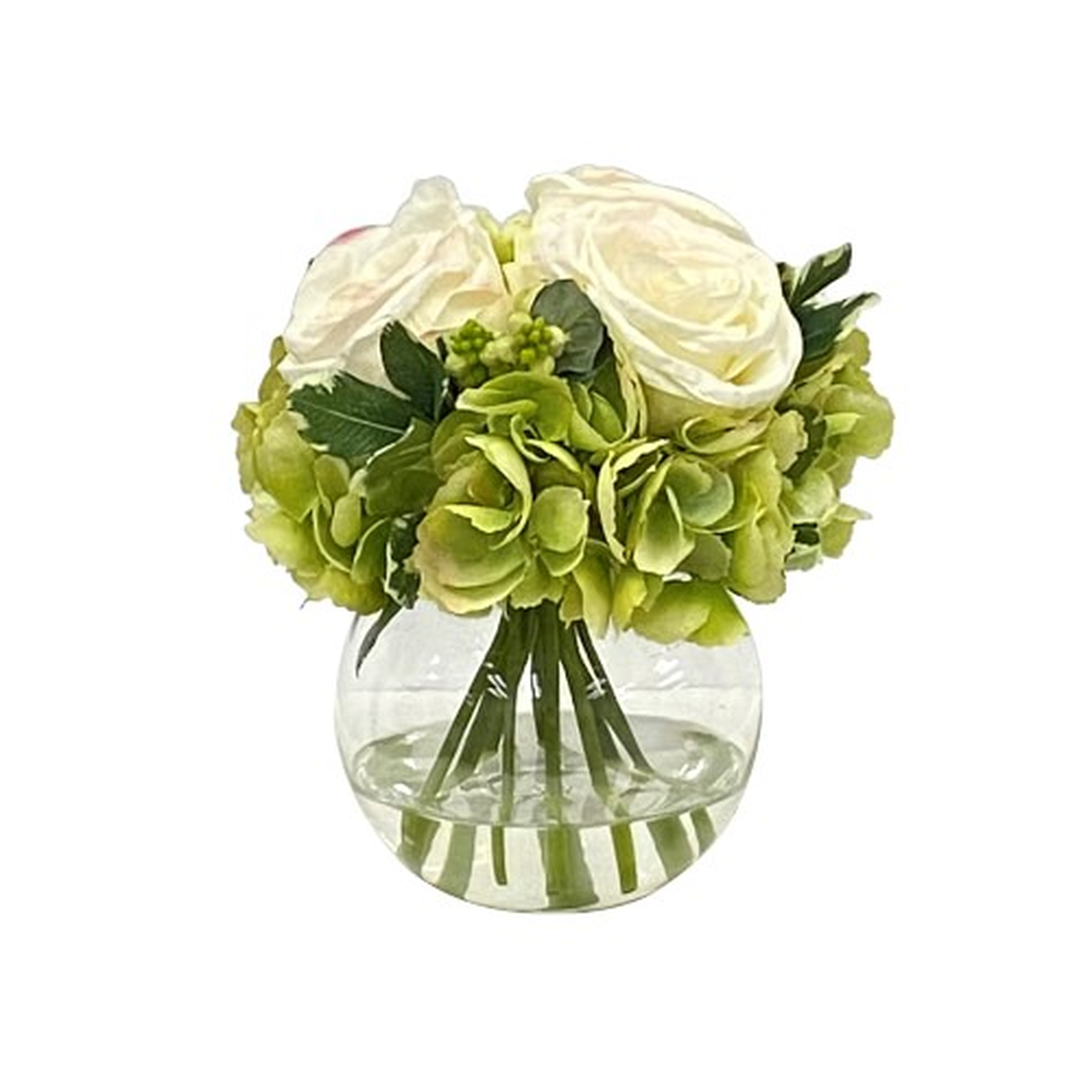 Faux Rose Hydrangea in Glass Vase - Williams Sonoma
