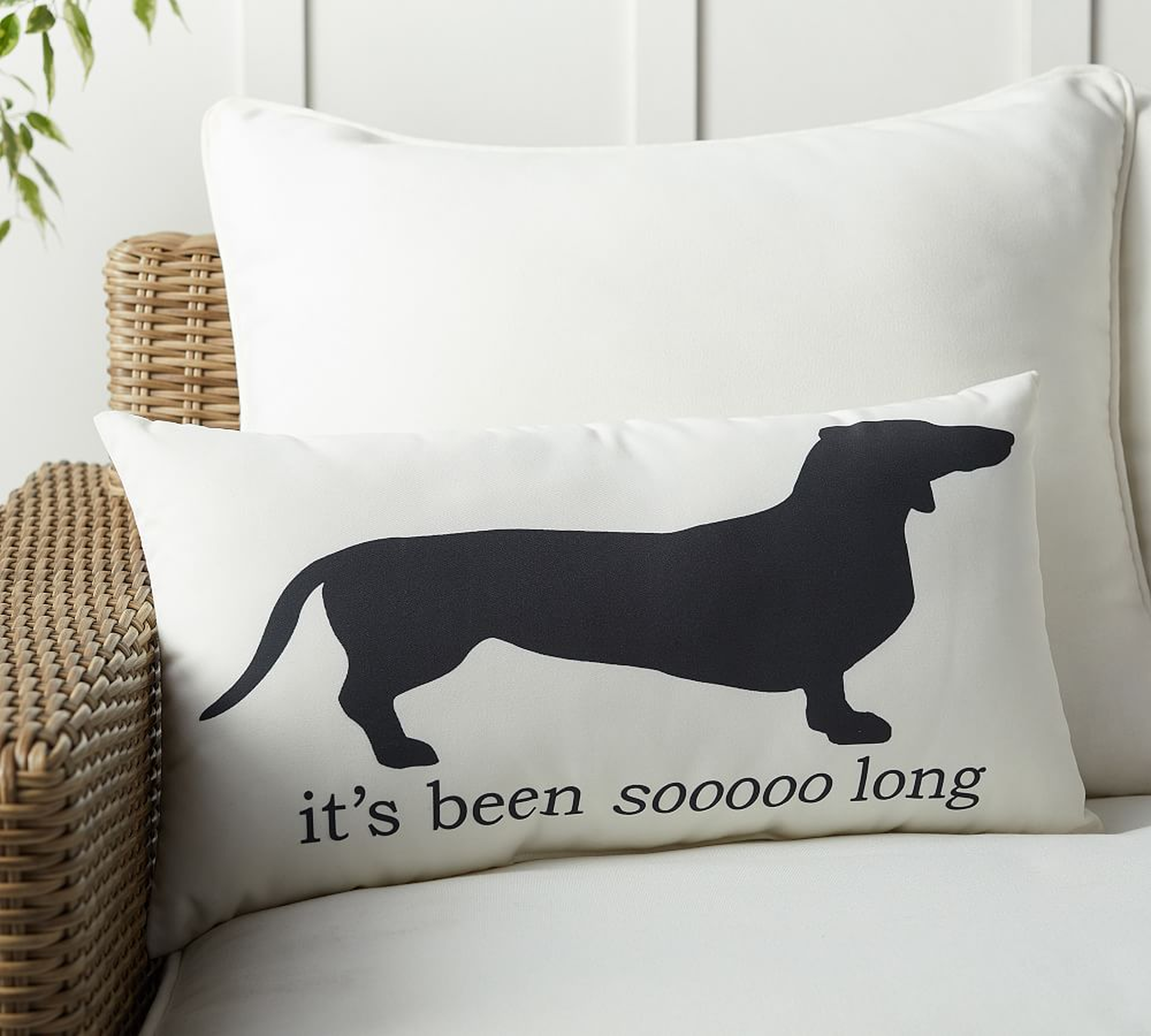 It's Been So Long Dog Lumbar Indoor/Outdoor Pillow, 12 x 24", Multi - Pottery Barn