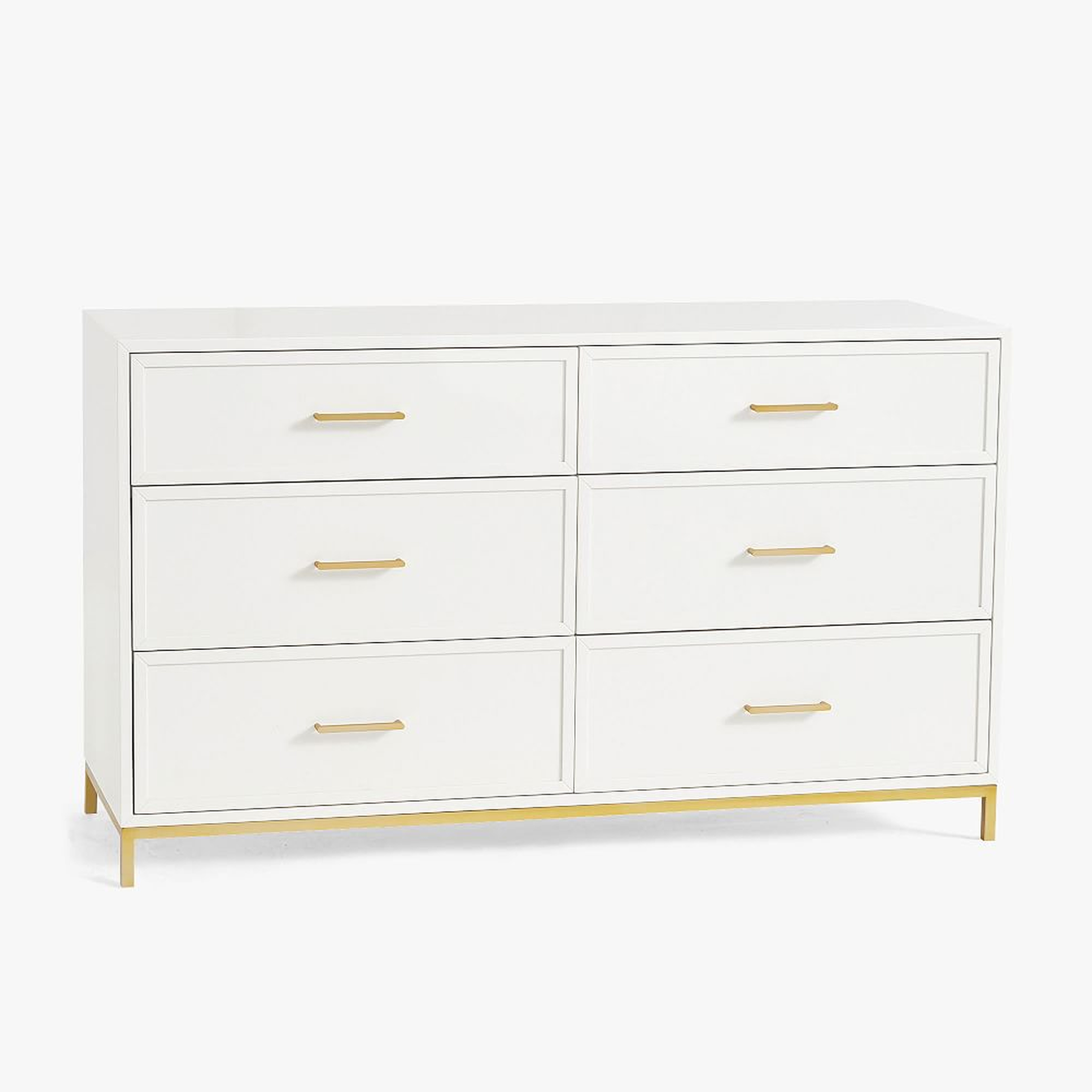 Blaire 6-Drawer Wide Dresser, Lacquered Simply White - Pottery Barn Teen