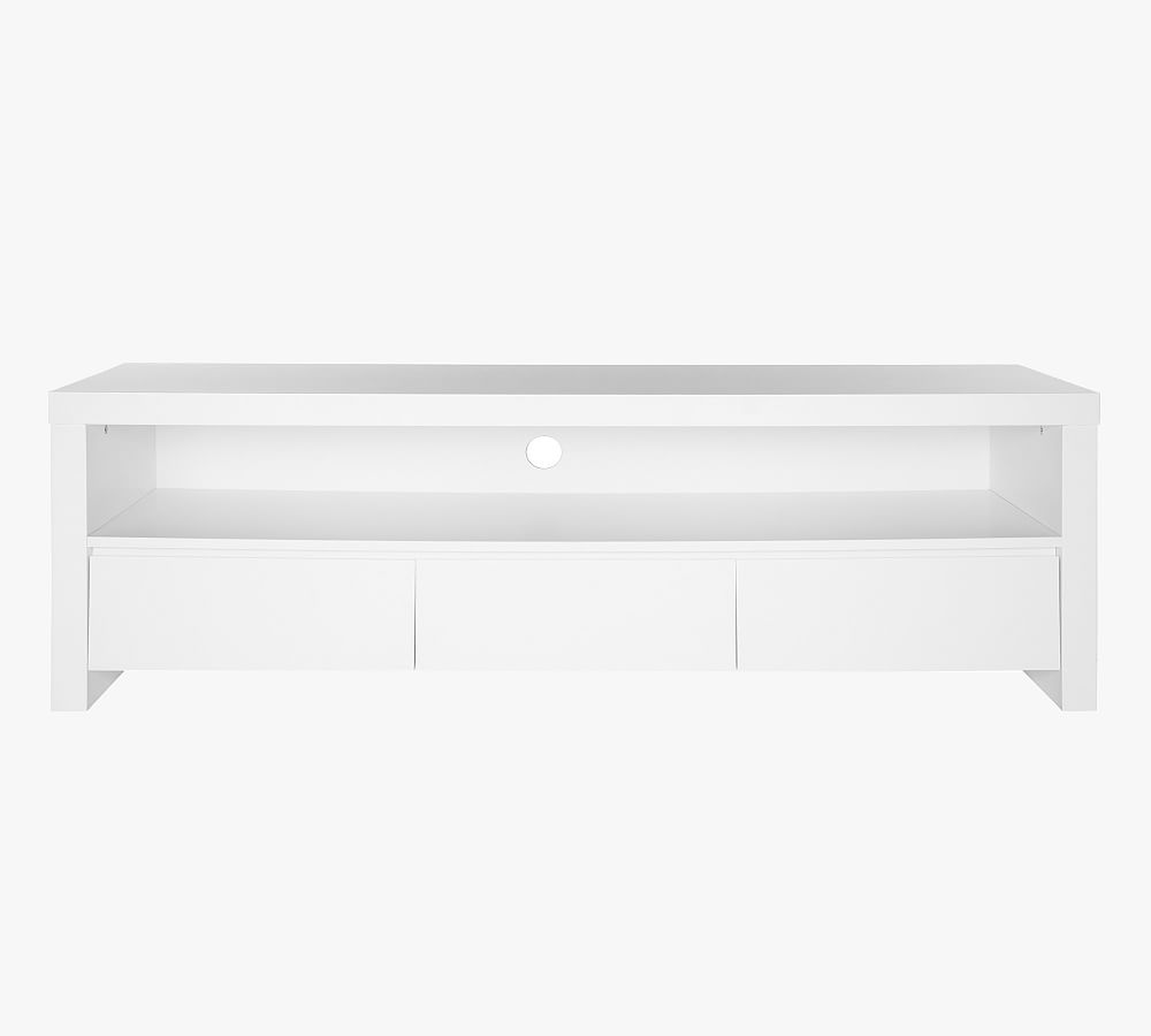 Arcadia 59" Media Console with Drawers, Matte White - Pottery Barn