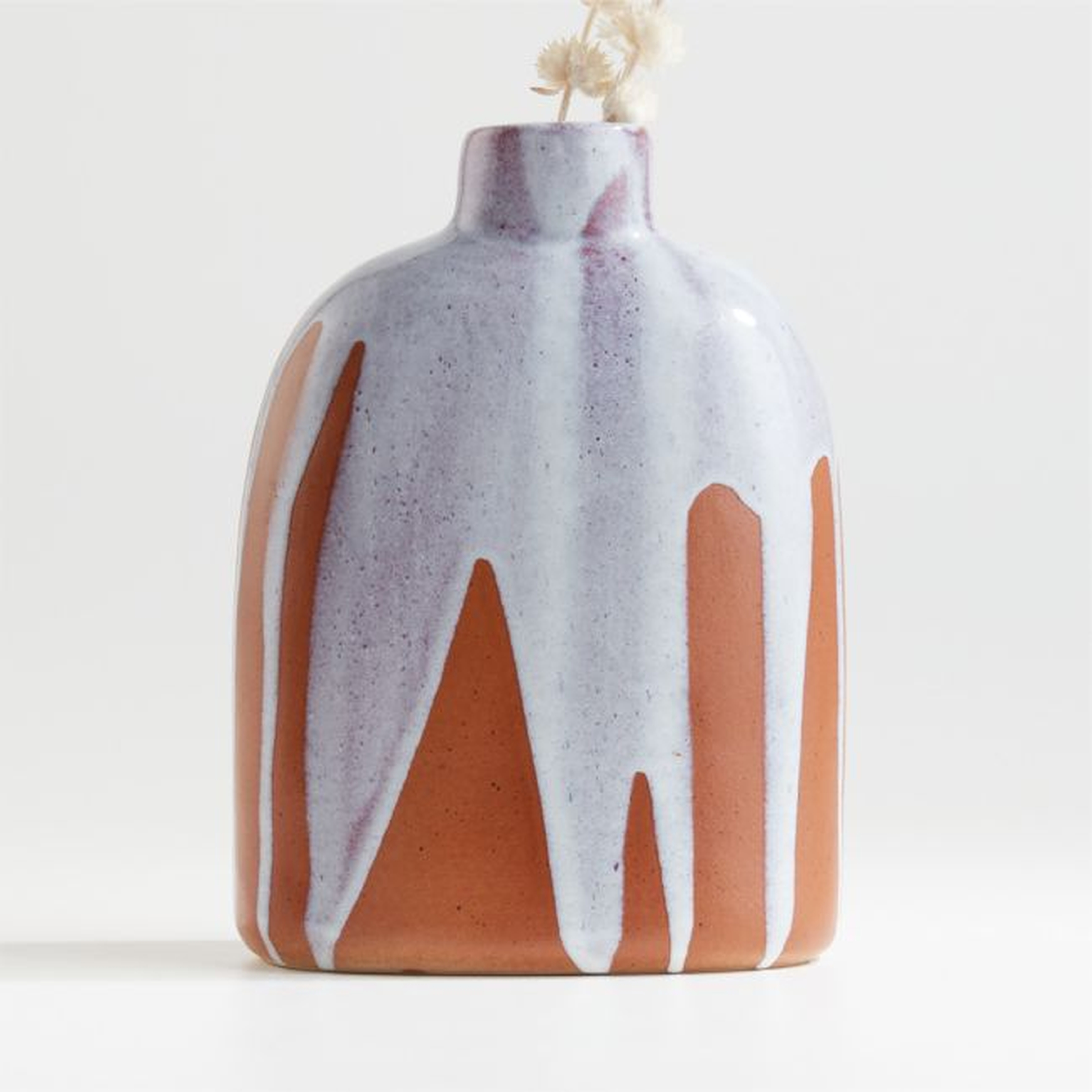 Kinai Medium White Terracotta Vase - Crate and Barrel