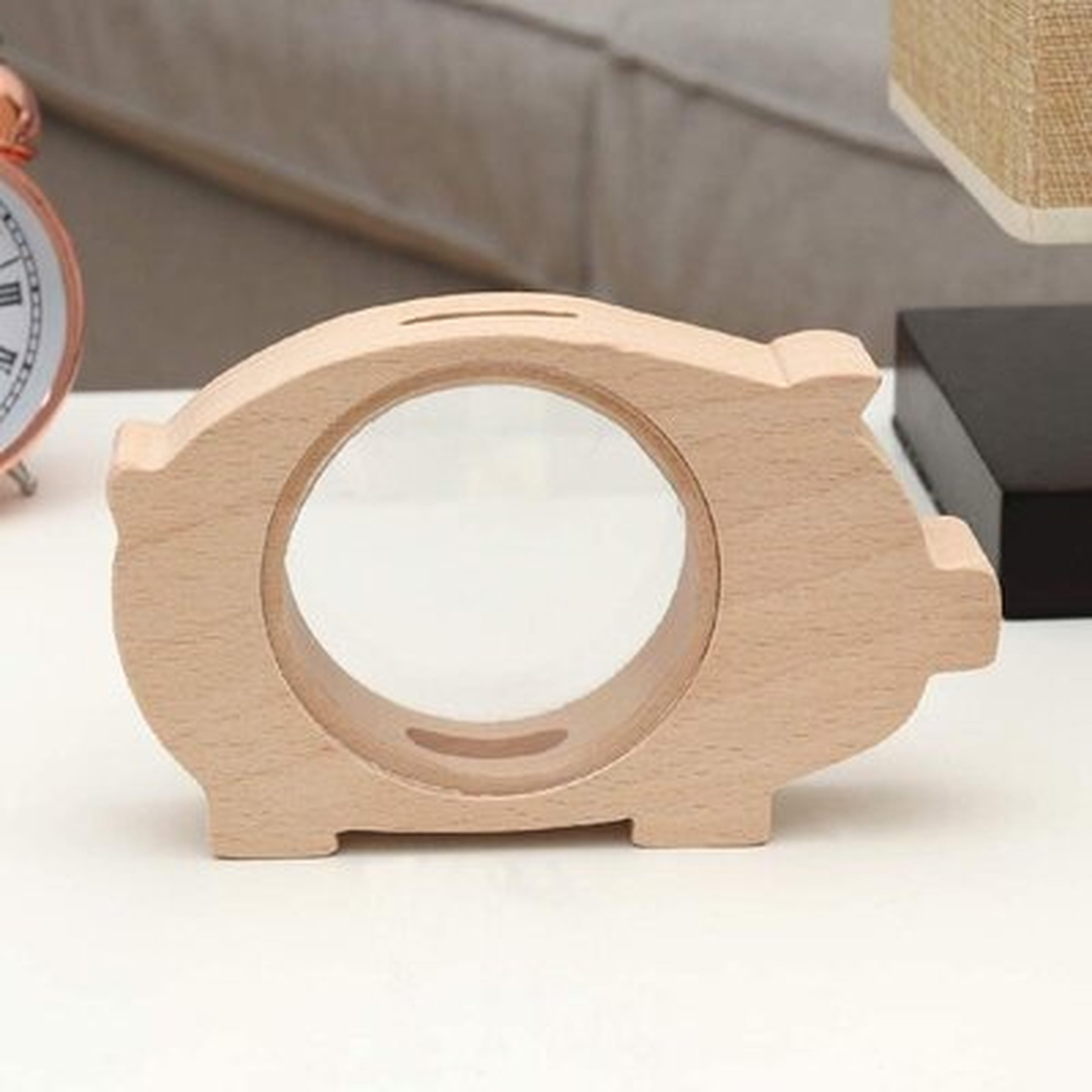 Piggy Bank Animal Shaped Wooden Transparent Festival For Baby Children Kids(Piglet) - Wayfair