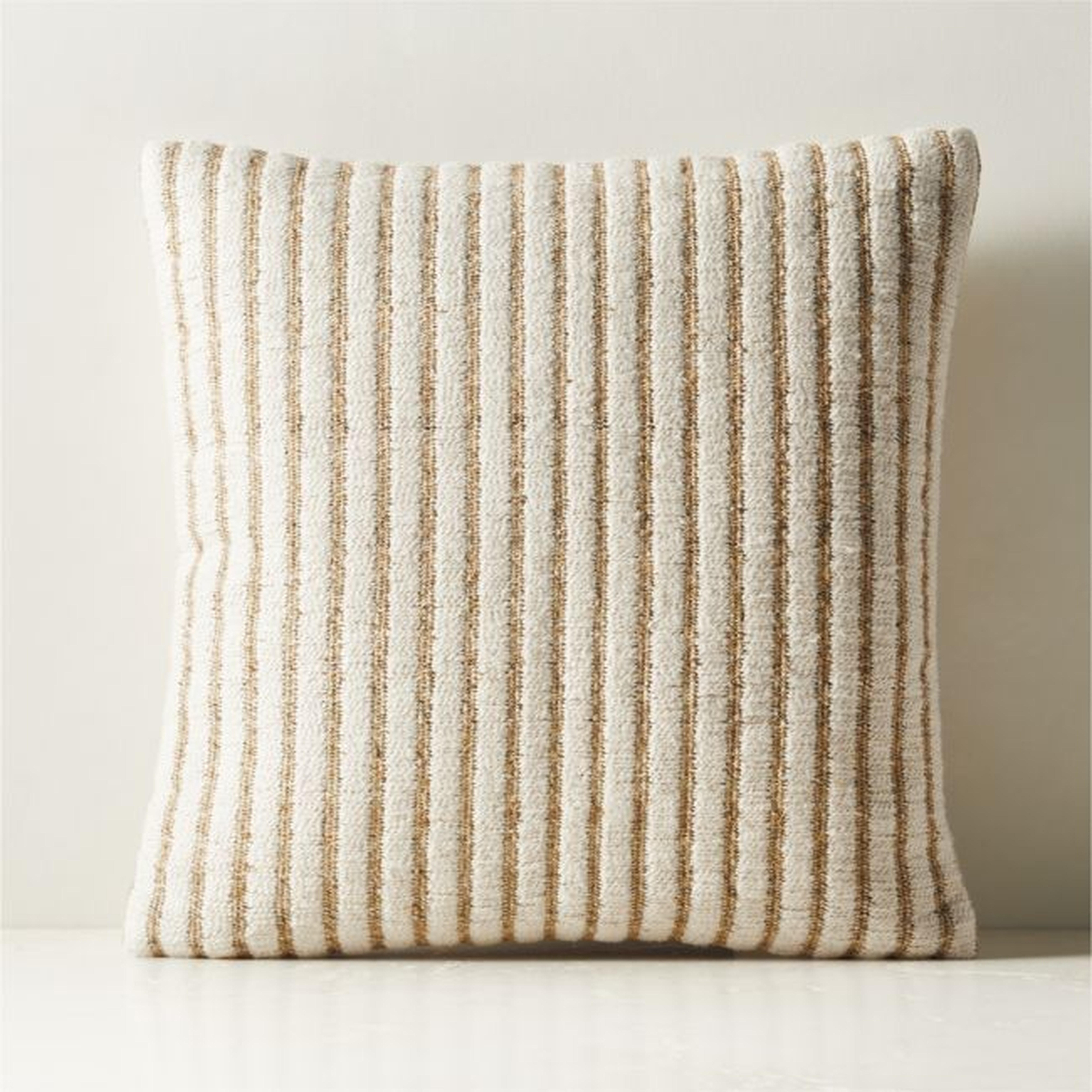 Sera Light Brown Cotton and Hemp Throw Pillow with Down-Alternative Insert 20"x20" - CB2