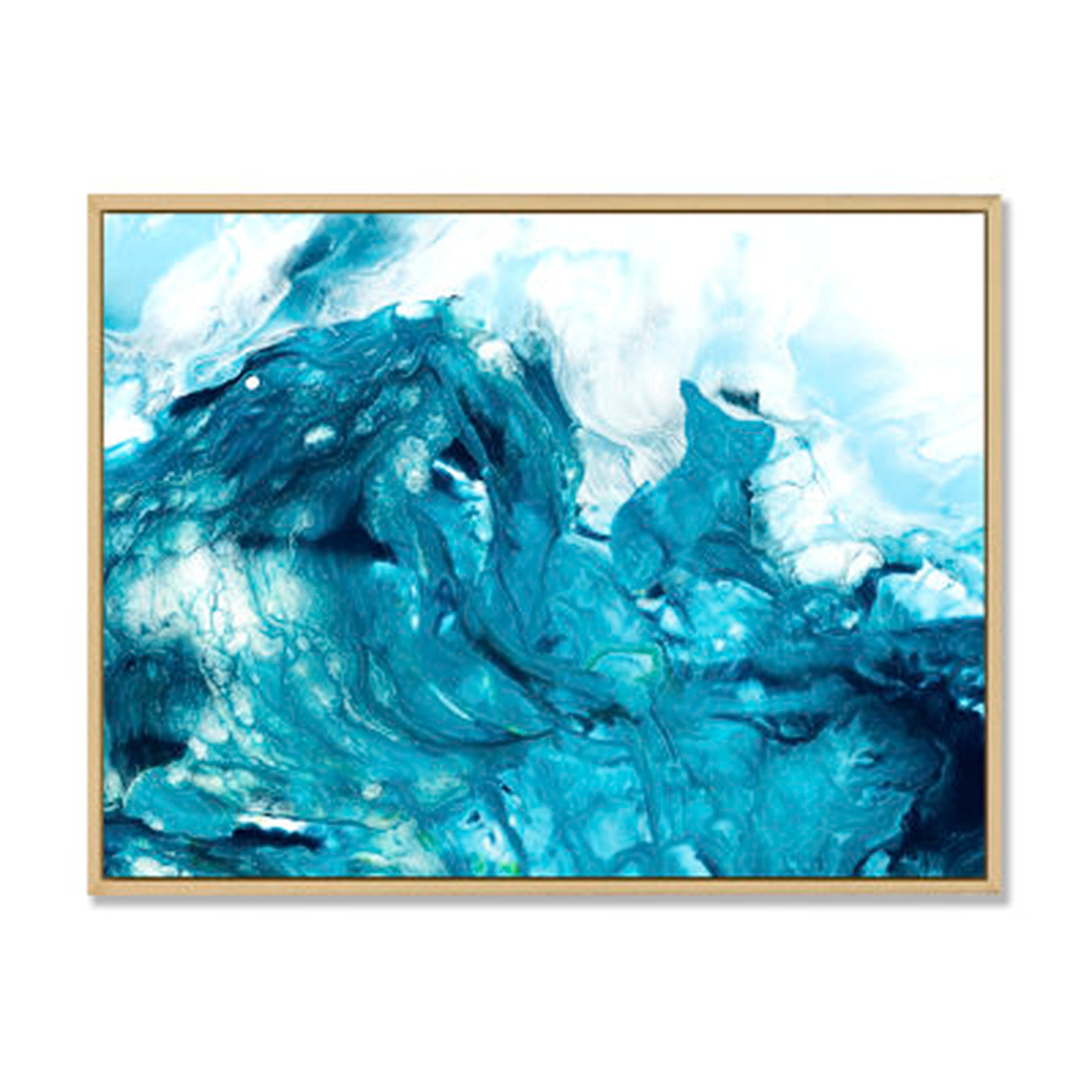 Turquoise Liquid Art - Painting on Canvas - Wayfair