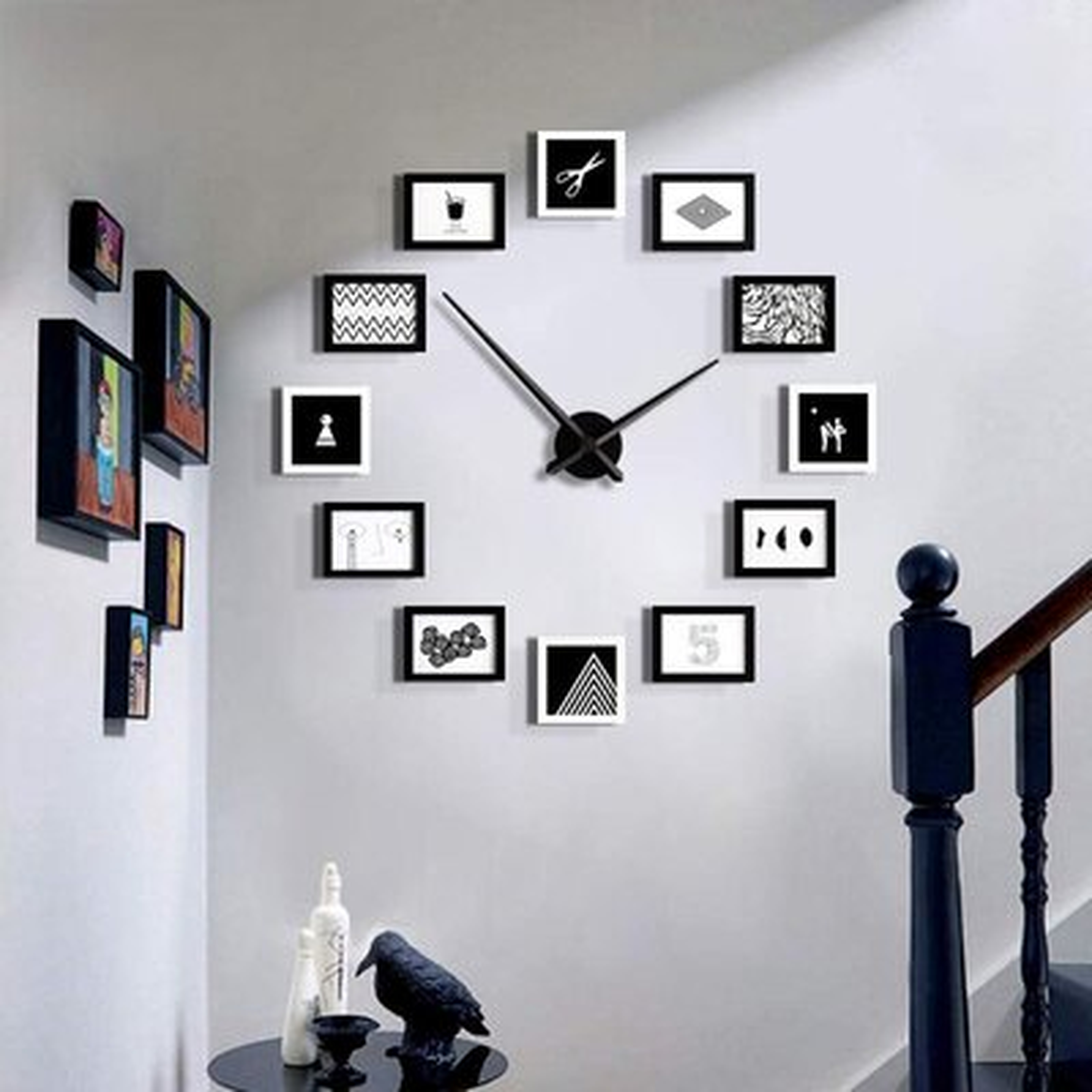 Modern 12 Frame Combination Living Room Wall Clock For Office,Living Room And Bedroom. - Wayfair
