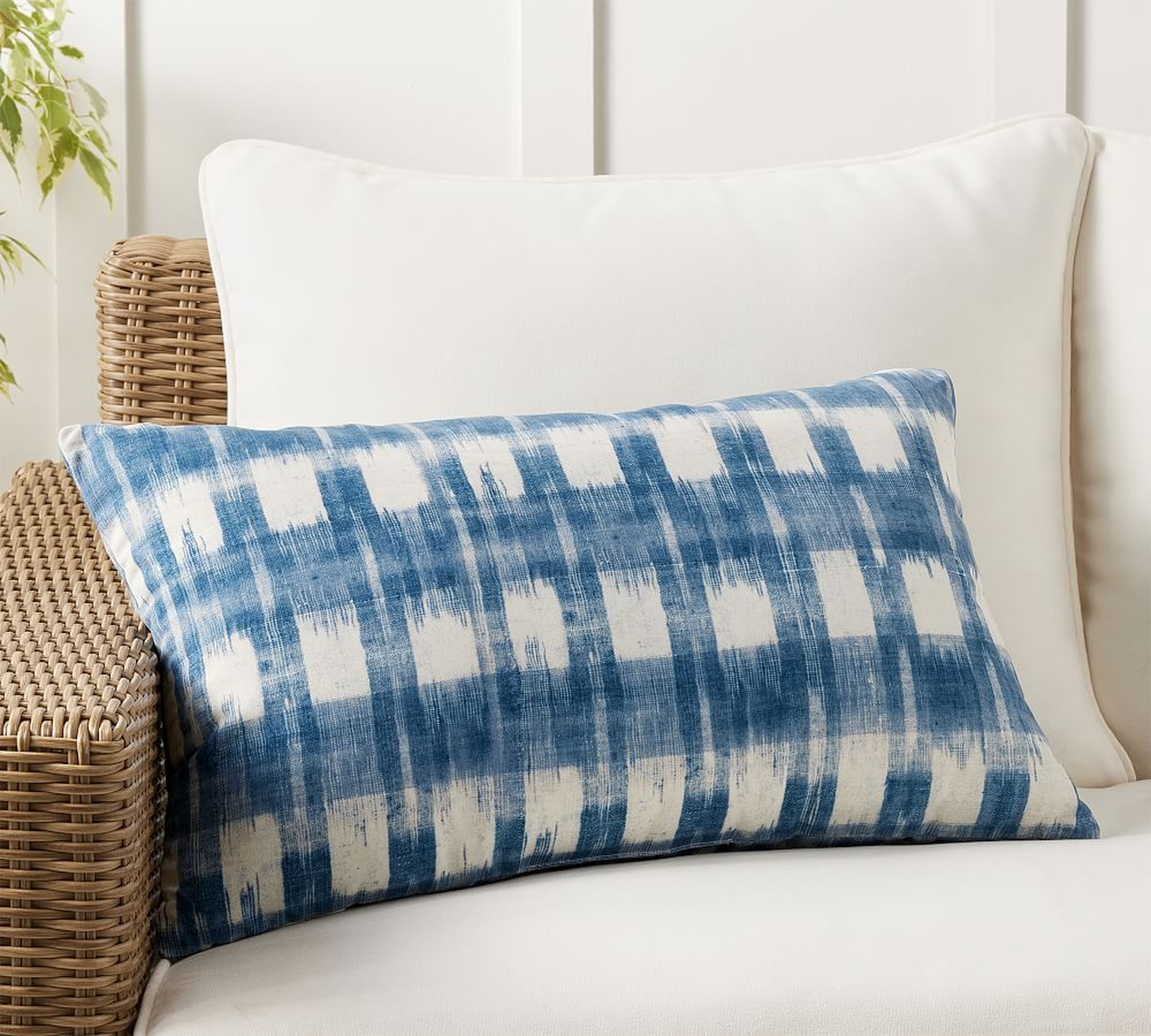 Celyn Printed Indoor/Outdoor Pillow, 16" x 26", Blue Multi - Pottery Barn