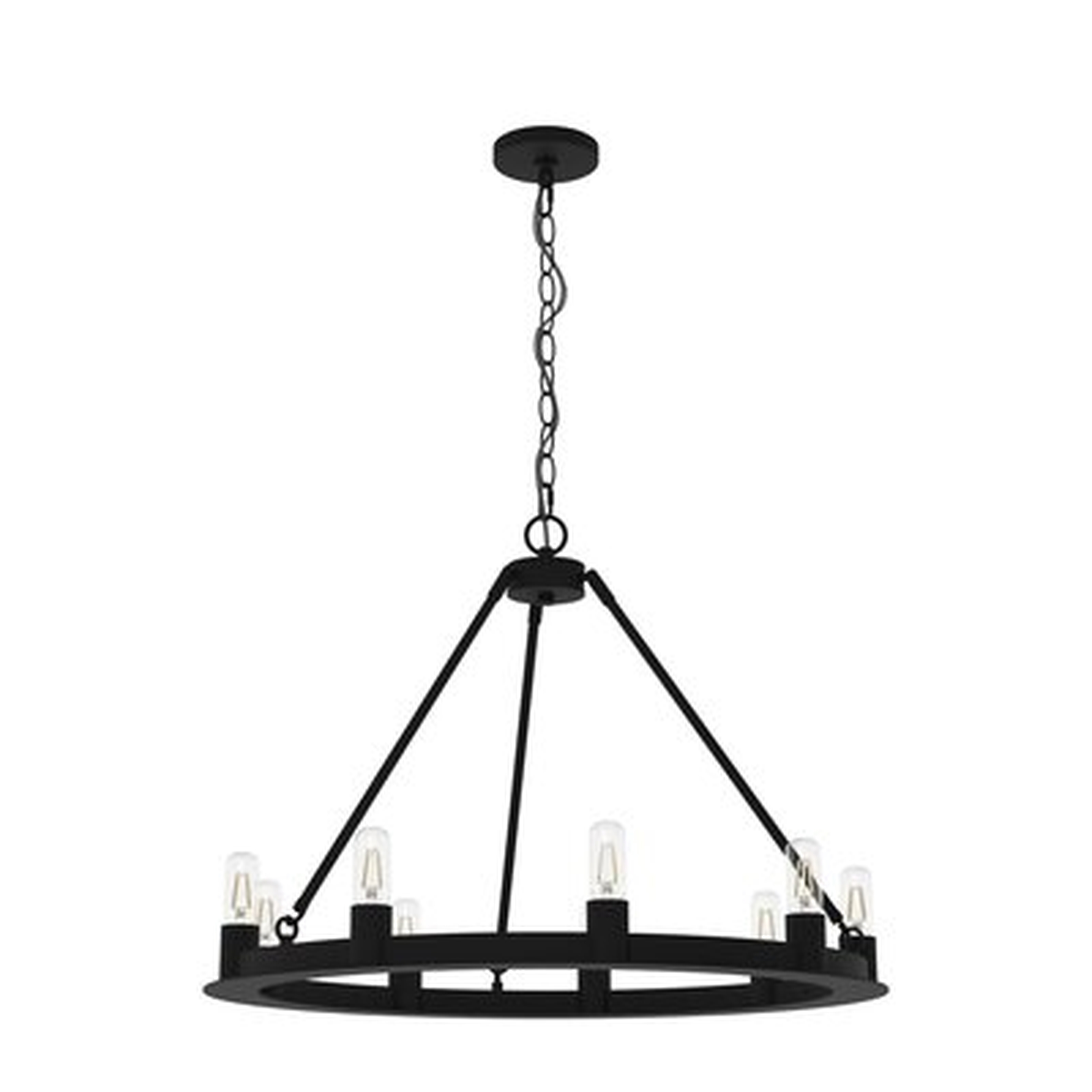 Hunter 30 Inch Saddlewood Natural Iron 9 Light Chandelier Ceiling Light Fixture - Wayfair