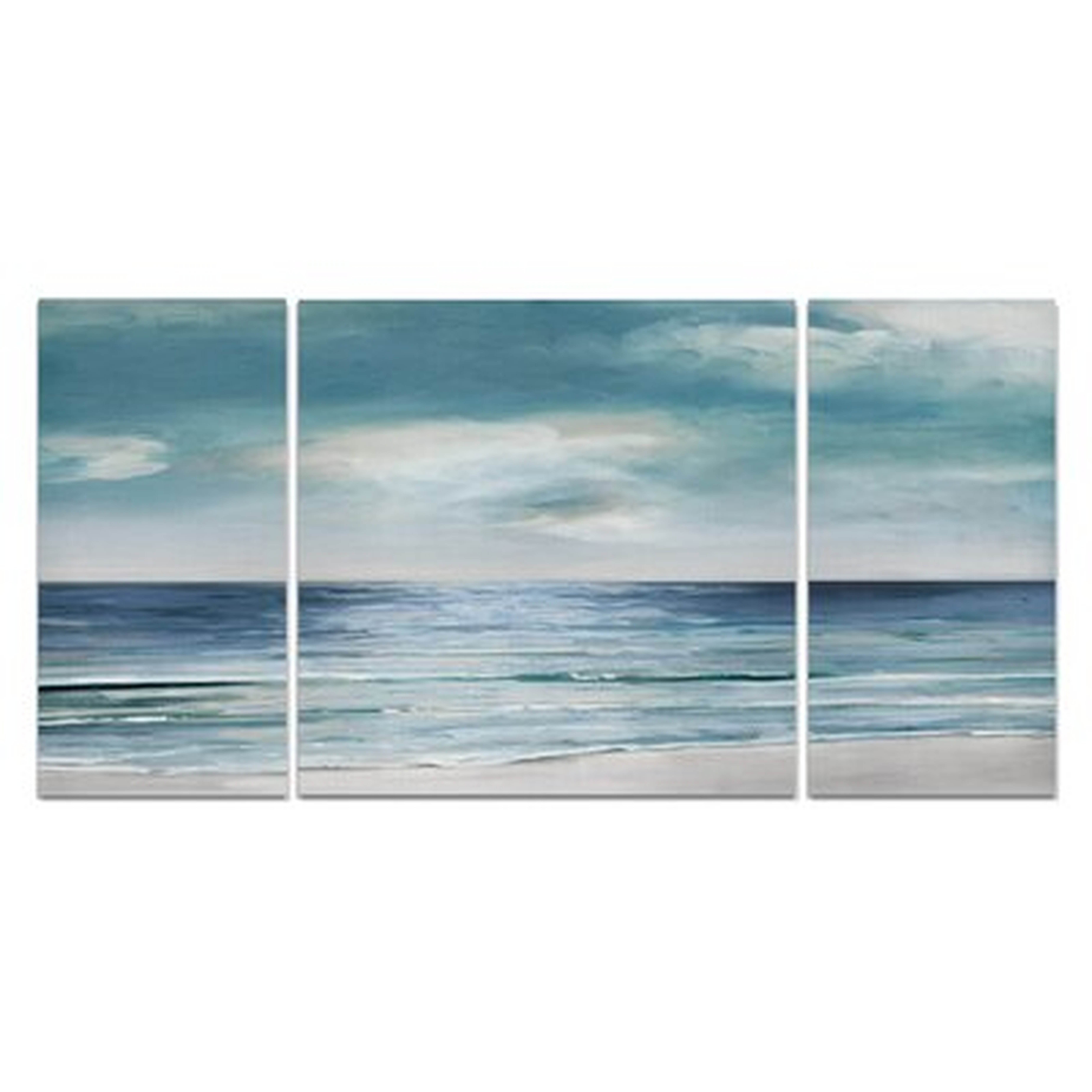A Premium 'Blue Silver Shore' Painting Multi-Piece Image on Canvas - Wayfair