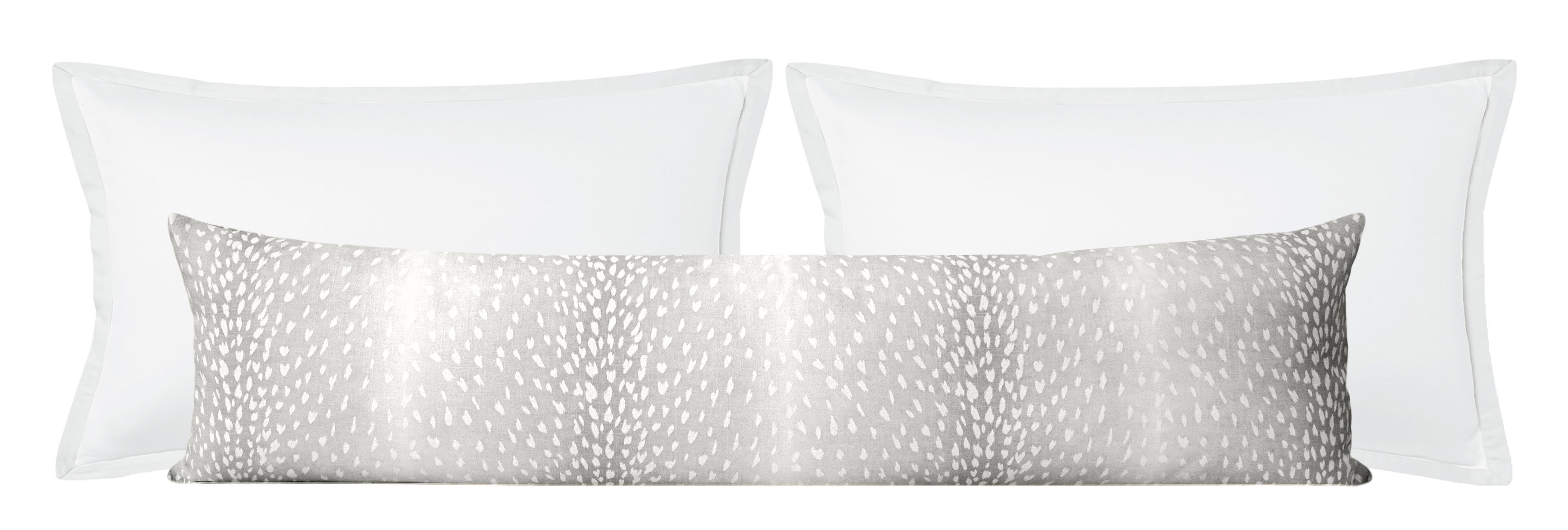 The XL Lumbar :: Antelope Linen Print // Grey - 14" X 48" - Little Design Company