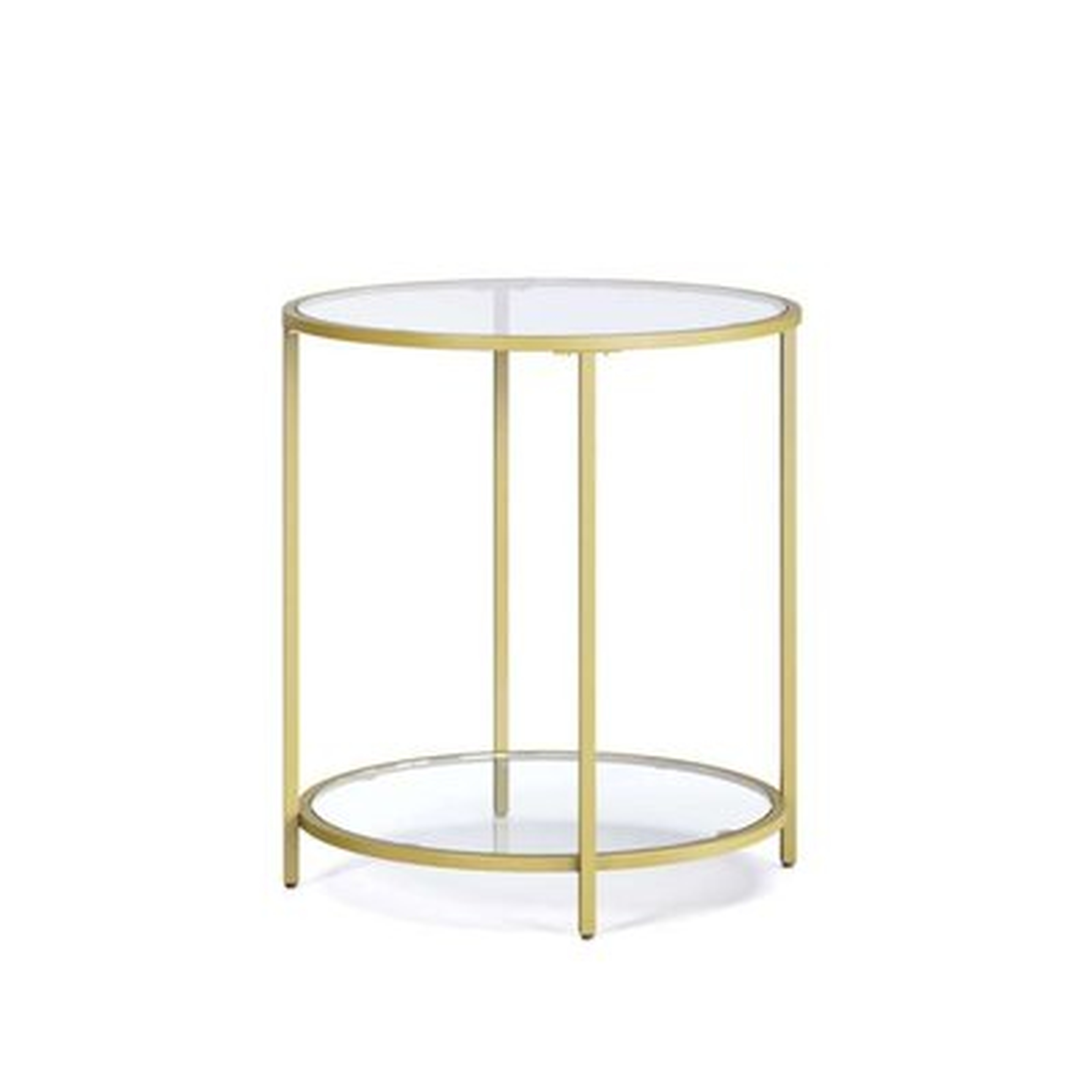 Emie Glass End Table with Storage - Wayfair