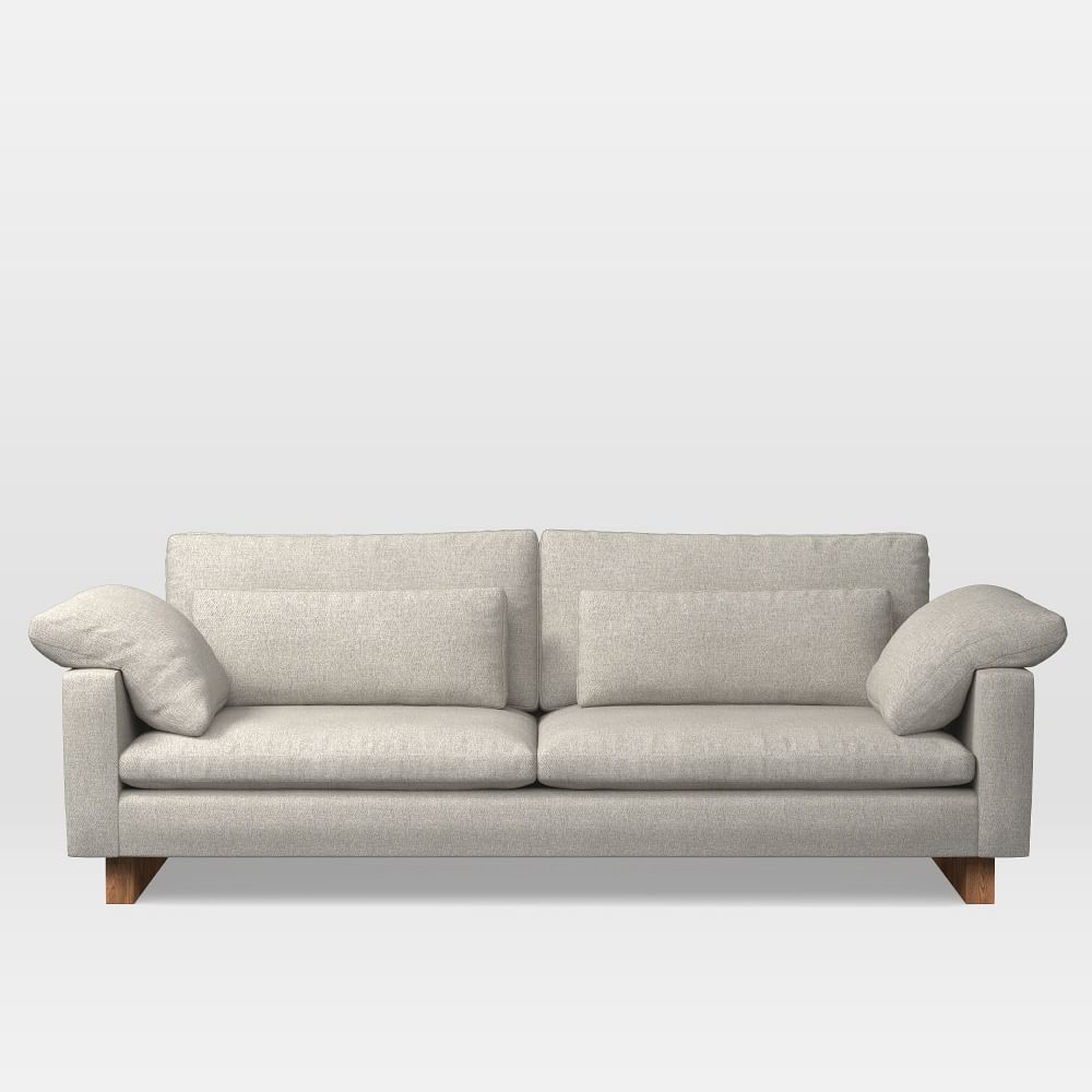 Harmony 92" Multi-Seat Sofa, Standard Depth, Twill, Dove, Dark Walnut - West Elm