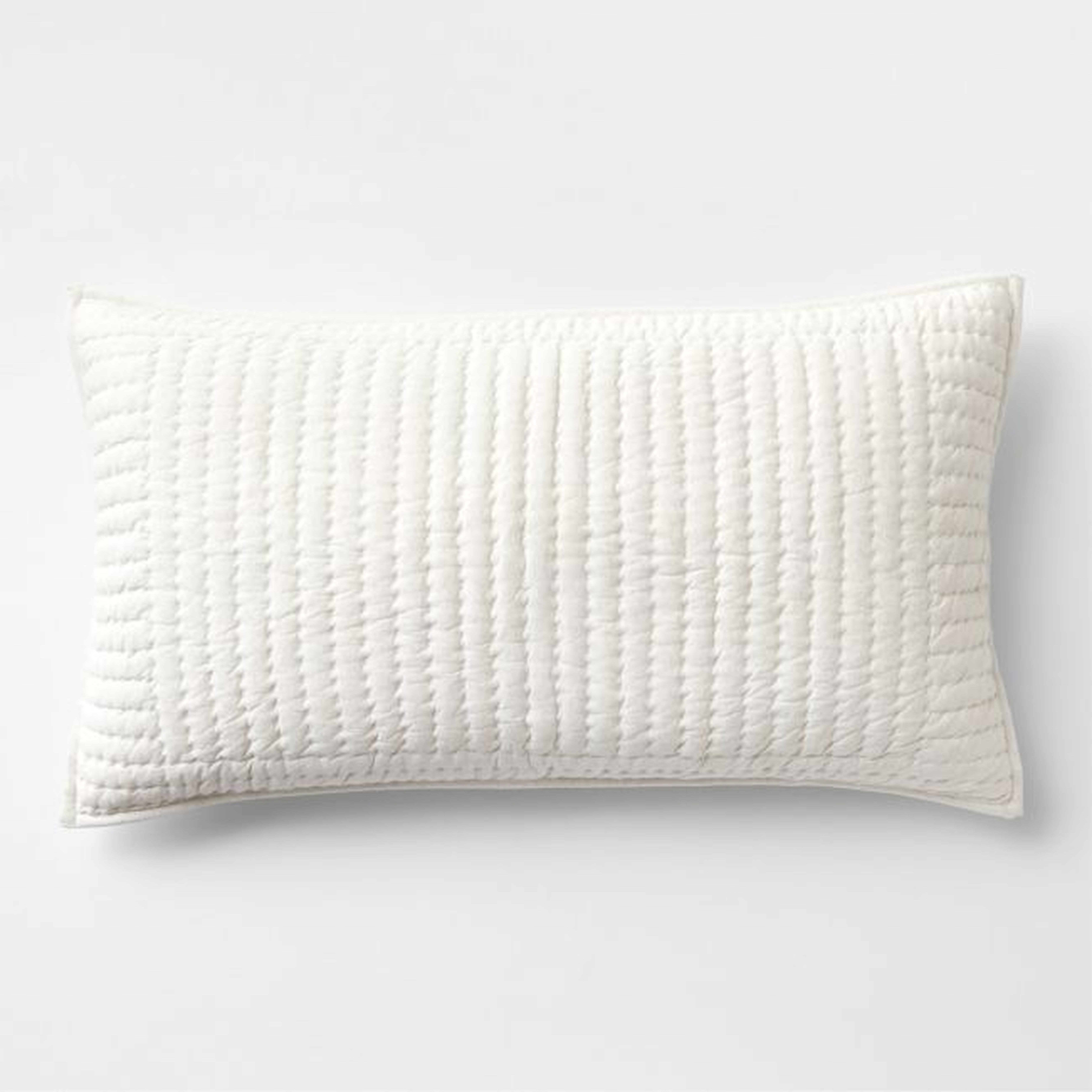 Cozysoft Organic Cotton Jersey Heathered Ivory King Quilted Pillow Sham - Crate and Barrel