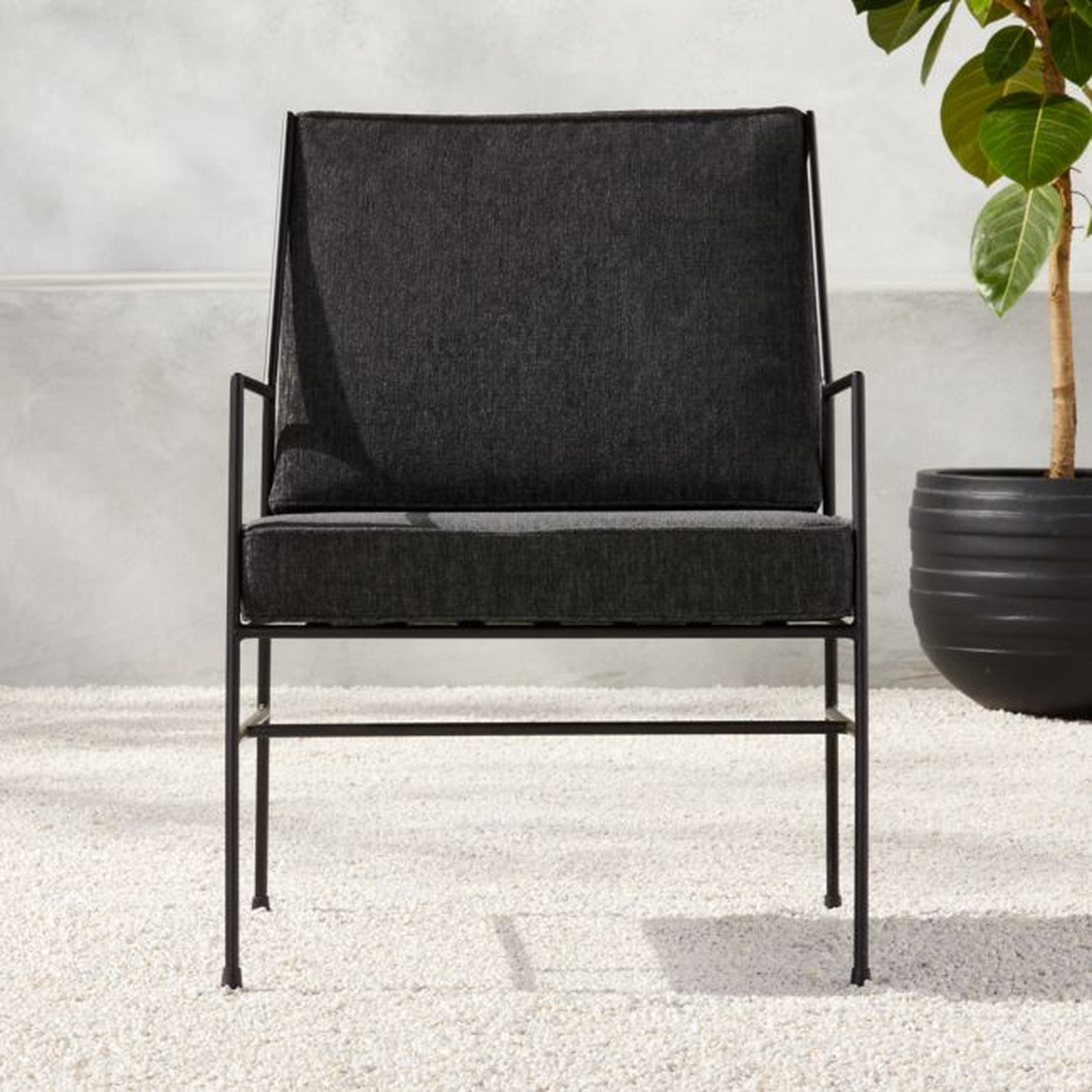 Pavilion Lounge Chair with Grey Sunbrella ® Cushions Model 6471 - CB2