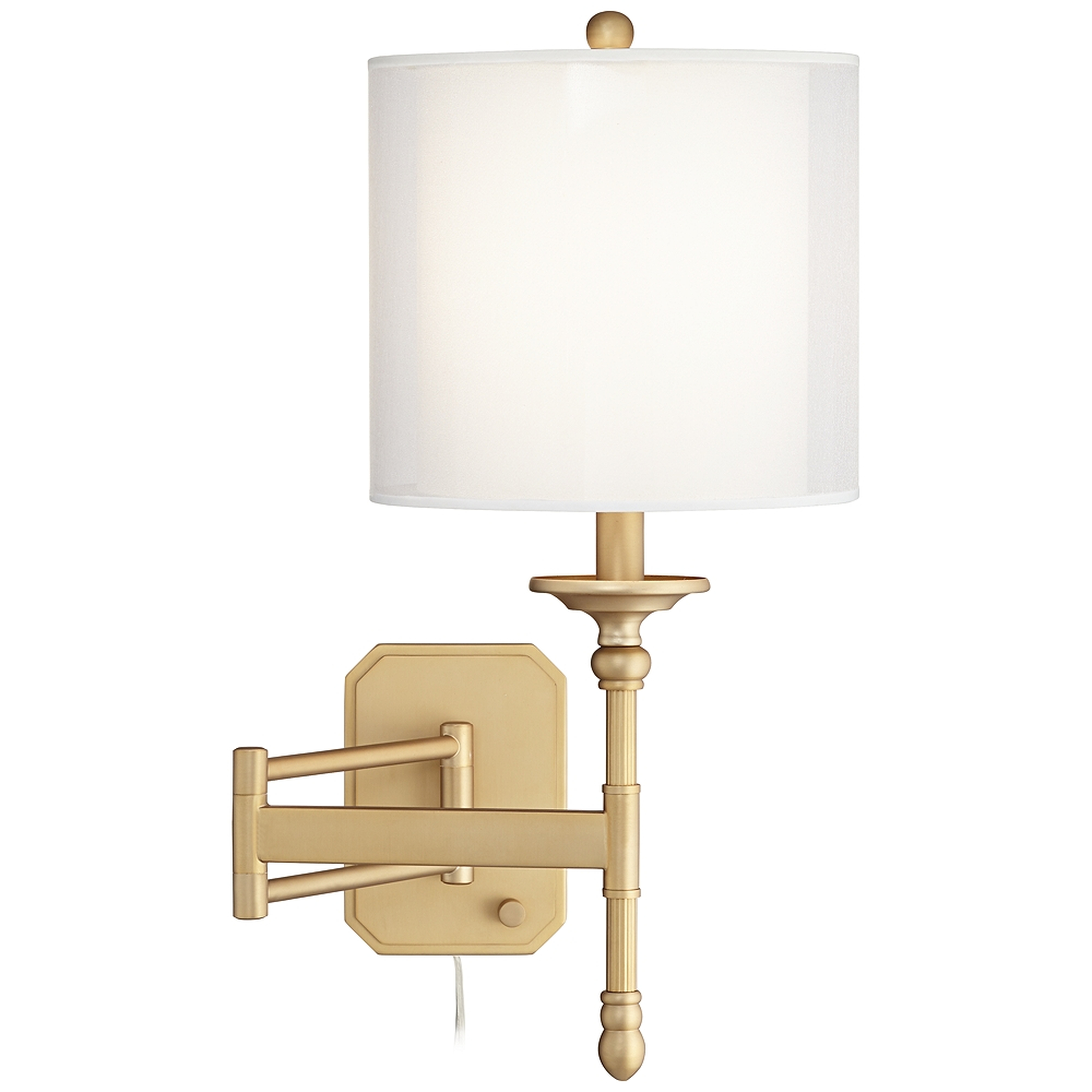 Possini Euro Atka Antique Brass Plug-In Swing Arm Wall Lamp - Style # 74V17 - Lamps Plus