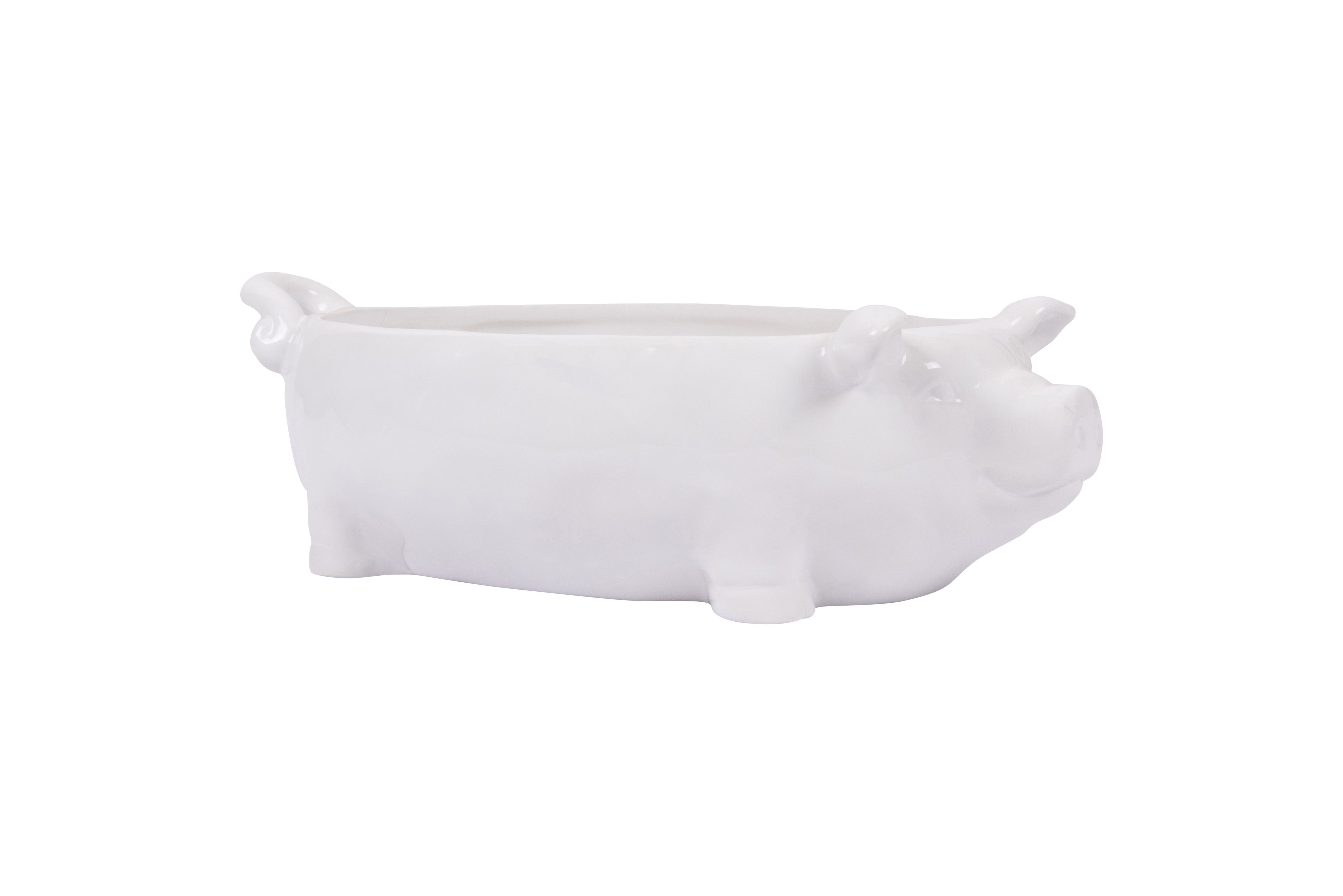 White Ceramic Pig Shaped Bowl - Nomad Home