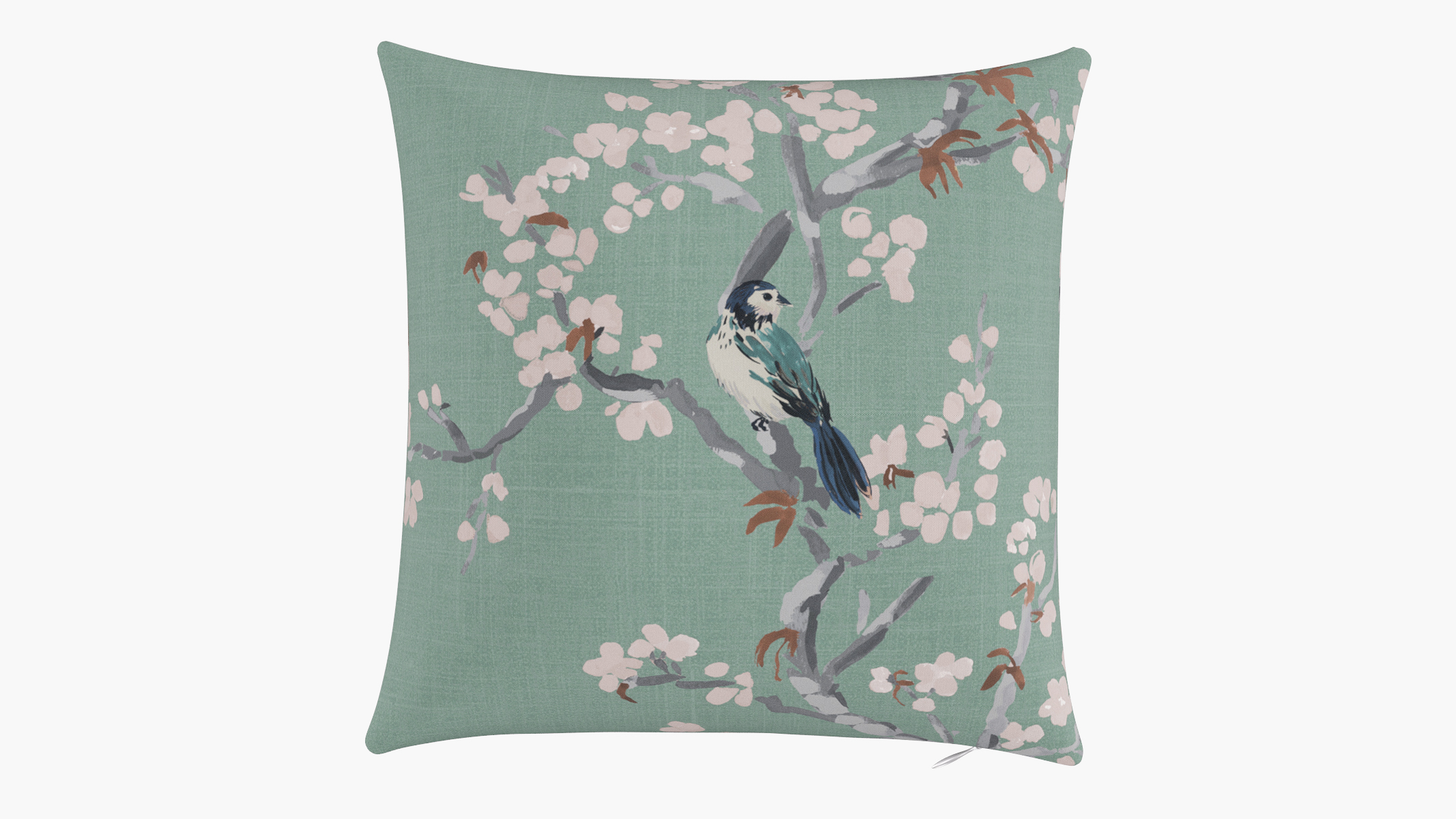Throw Pillow 16", Mint Cherry Blossom, 16" x 16" - The Inside