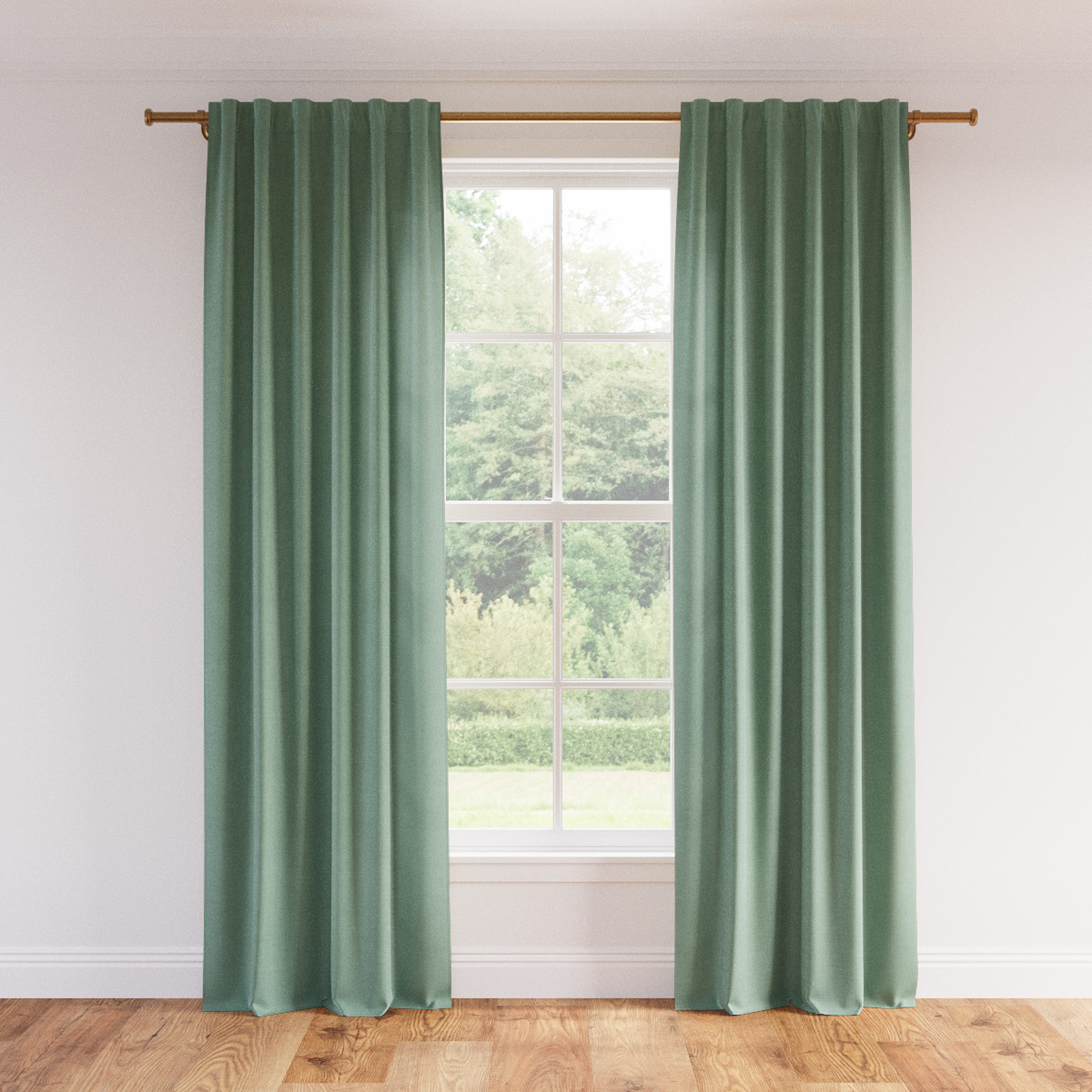 Linen Curtain, Blue Spruce Linen, 50" x 96", Privacy - The Inside