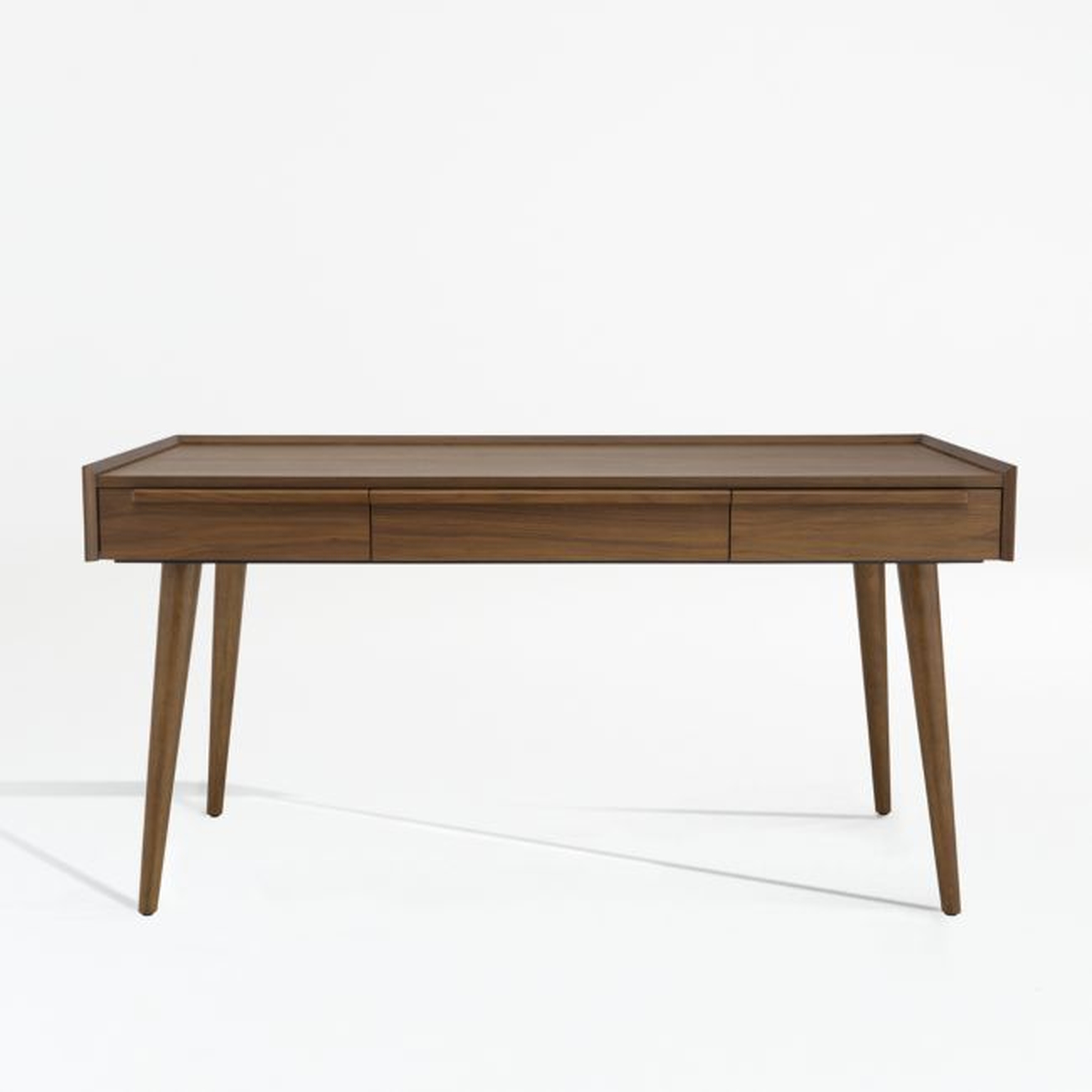 Tate 60" Walnut Desk with Outlet - Crate and Barrel