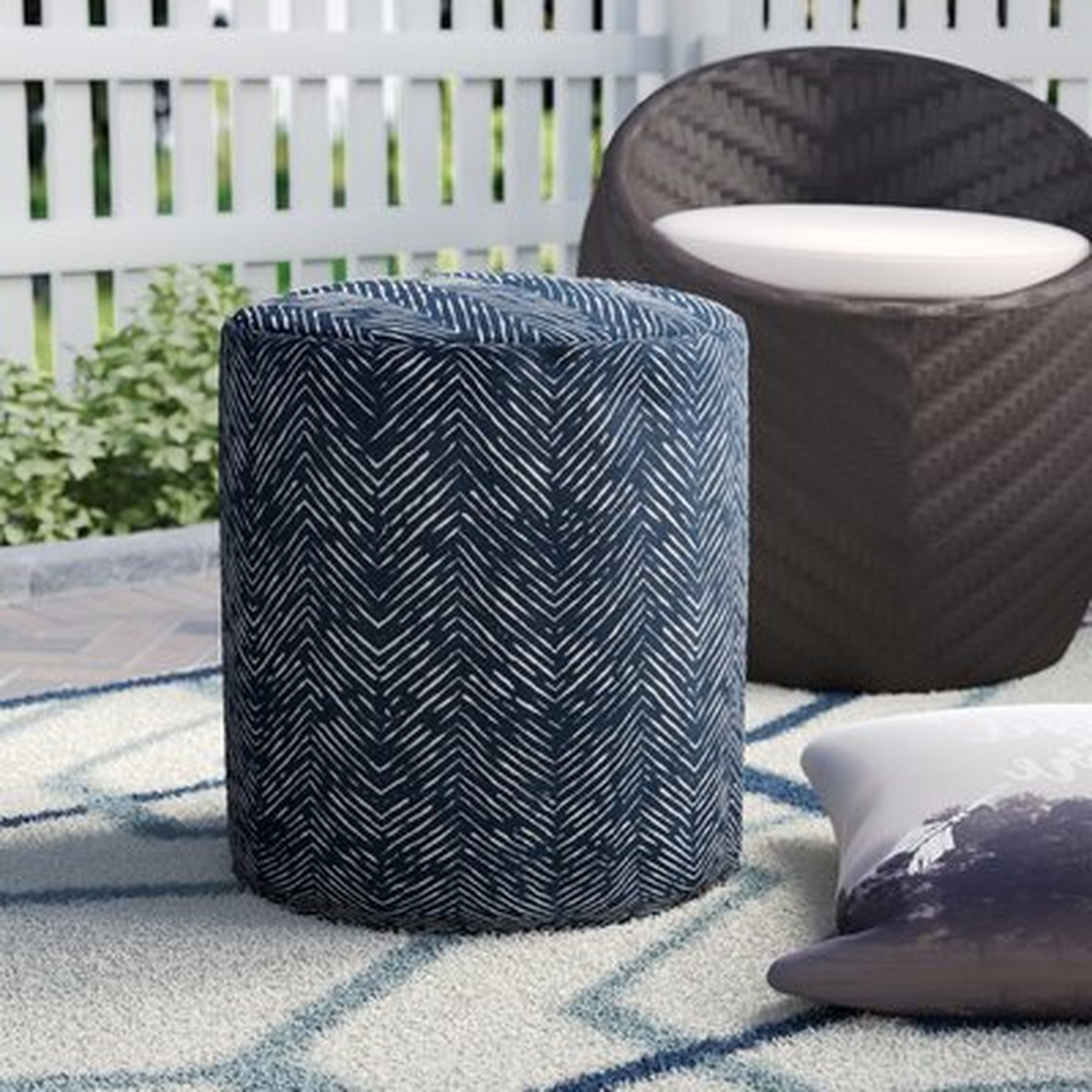 Glassell Small Outdoor Ottoman with Cushion - Wayfair