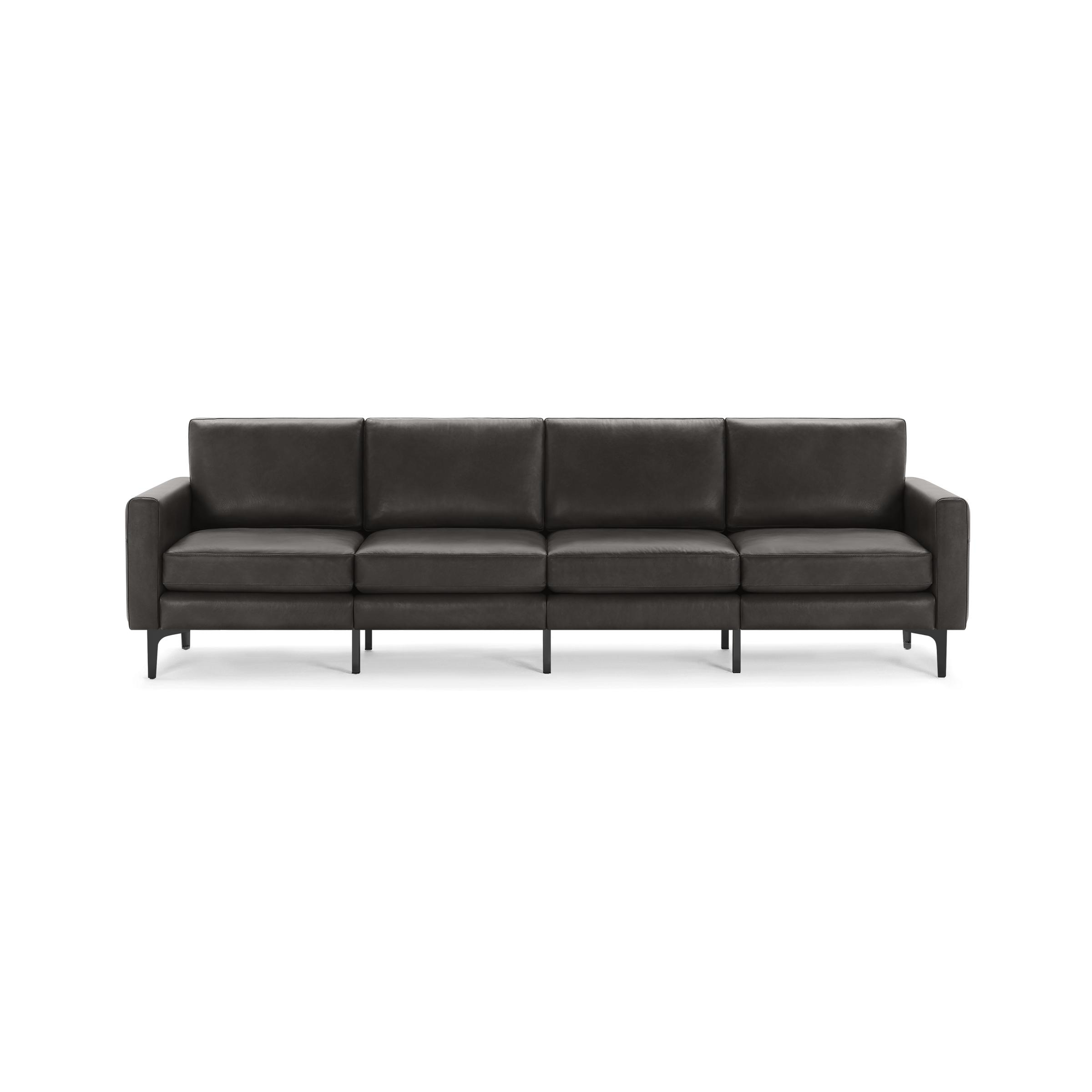The Block Nomad Leather King Sofa in Slate - Burrow