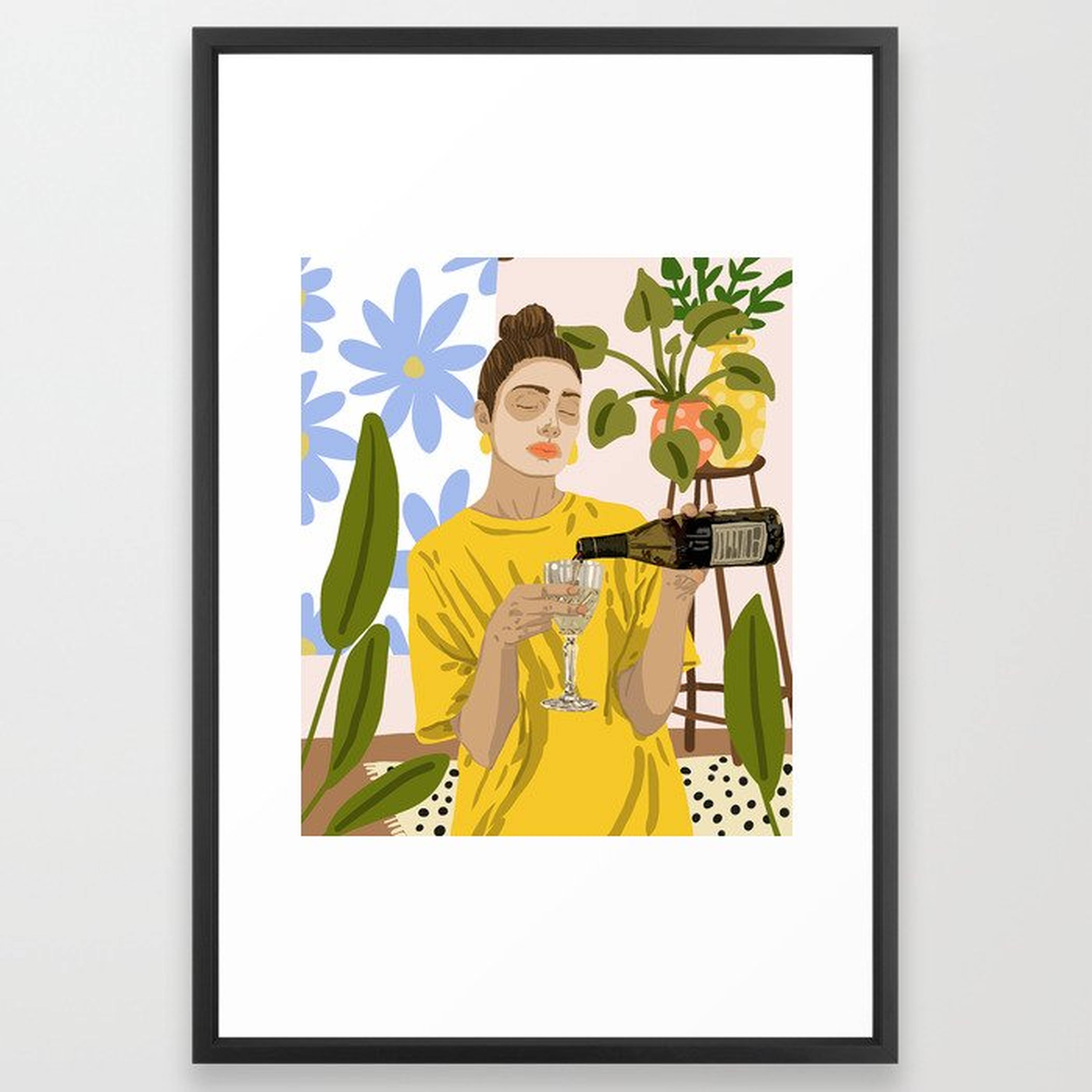 Self Care #illustration #painting Framed Art Print by 83 Orangesa(r) Art Shop - Vector Black - LARGE (Gallery)-26x38 - Society6