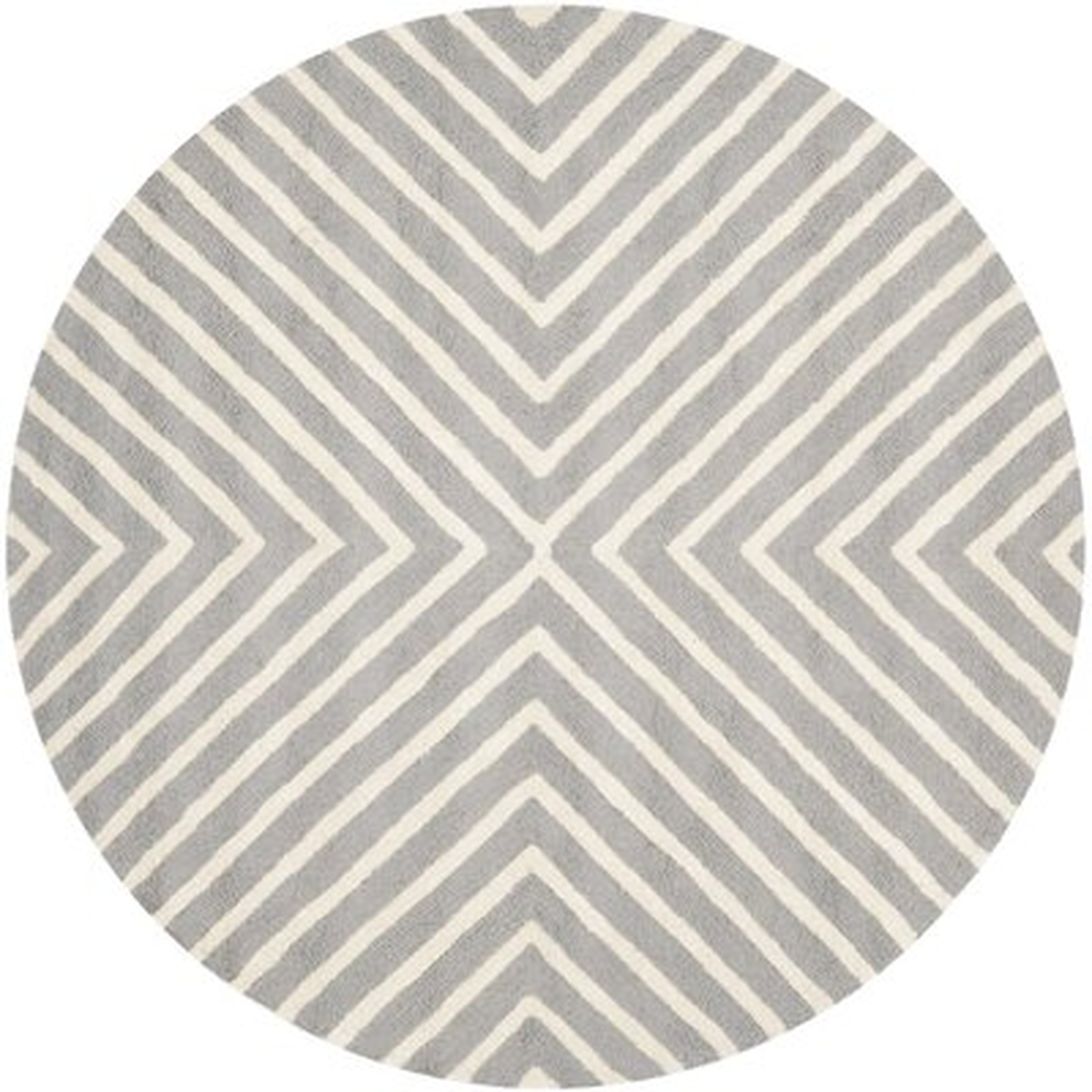 Cambridge Silver & Ivory Round Rug - Wayfair