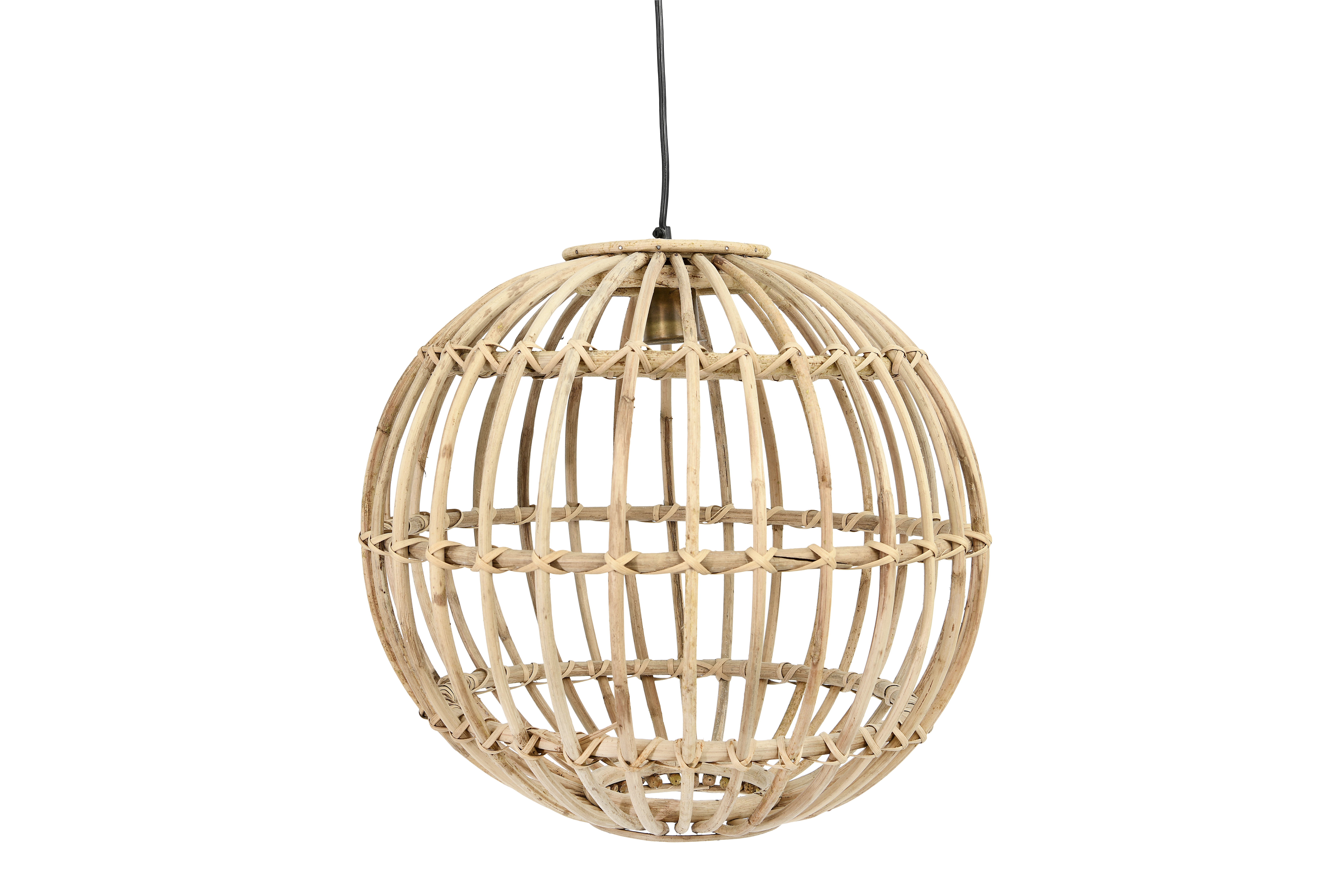 Small Round Handwoven Rattan Pendant Light with 6' Cord (Hardwire Only) - Nomad Home