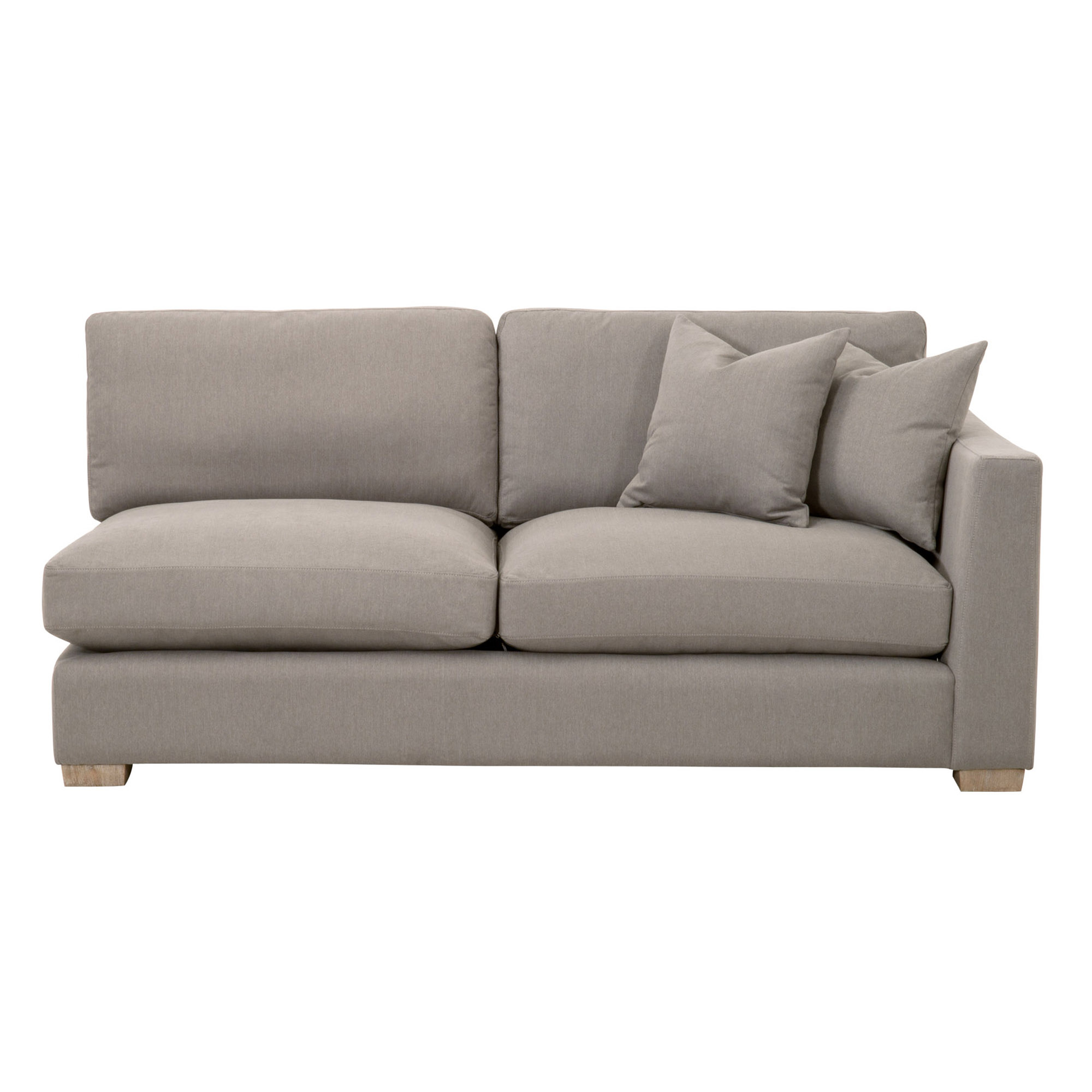 Hayden Modular Taper 2-Seat Right Arm Sofa, LiveSmart Peyton-Slate, Natural Gray Oak - Alder House