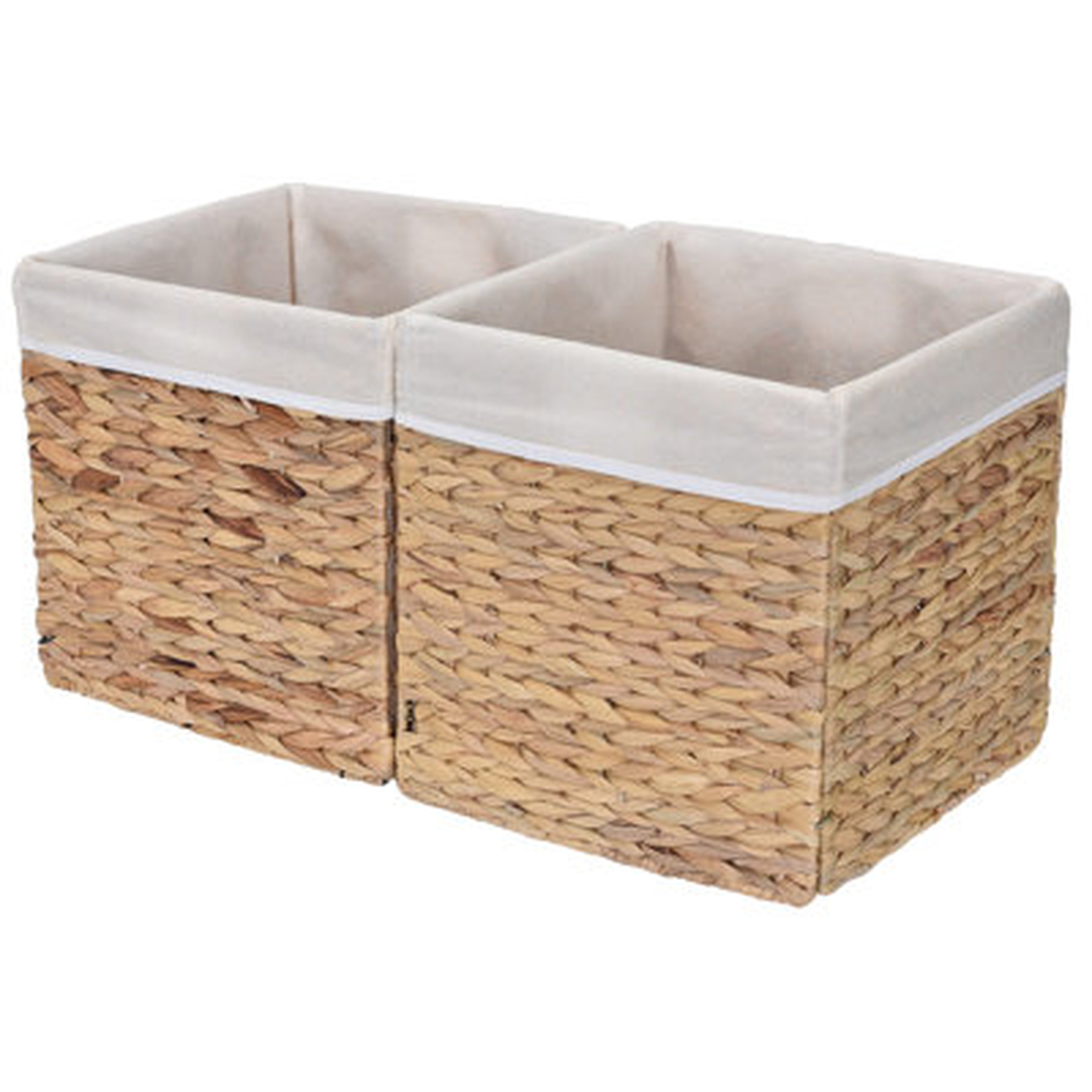 Wicker Baskets For Storage With Liners, Water Hyacinth Storage Baskets For Organizing, Handwoven Wicker Storage Cubes, Medium, 2 Pack - Wayfair