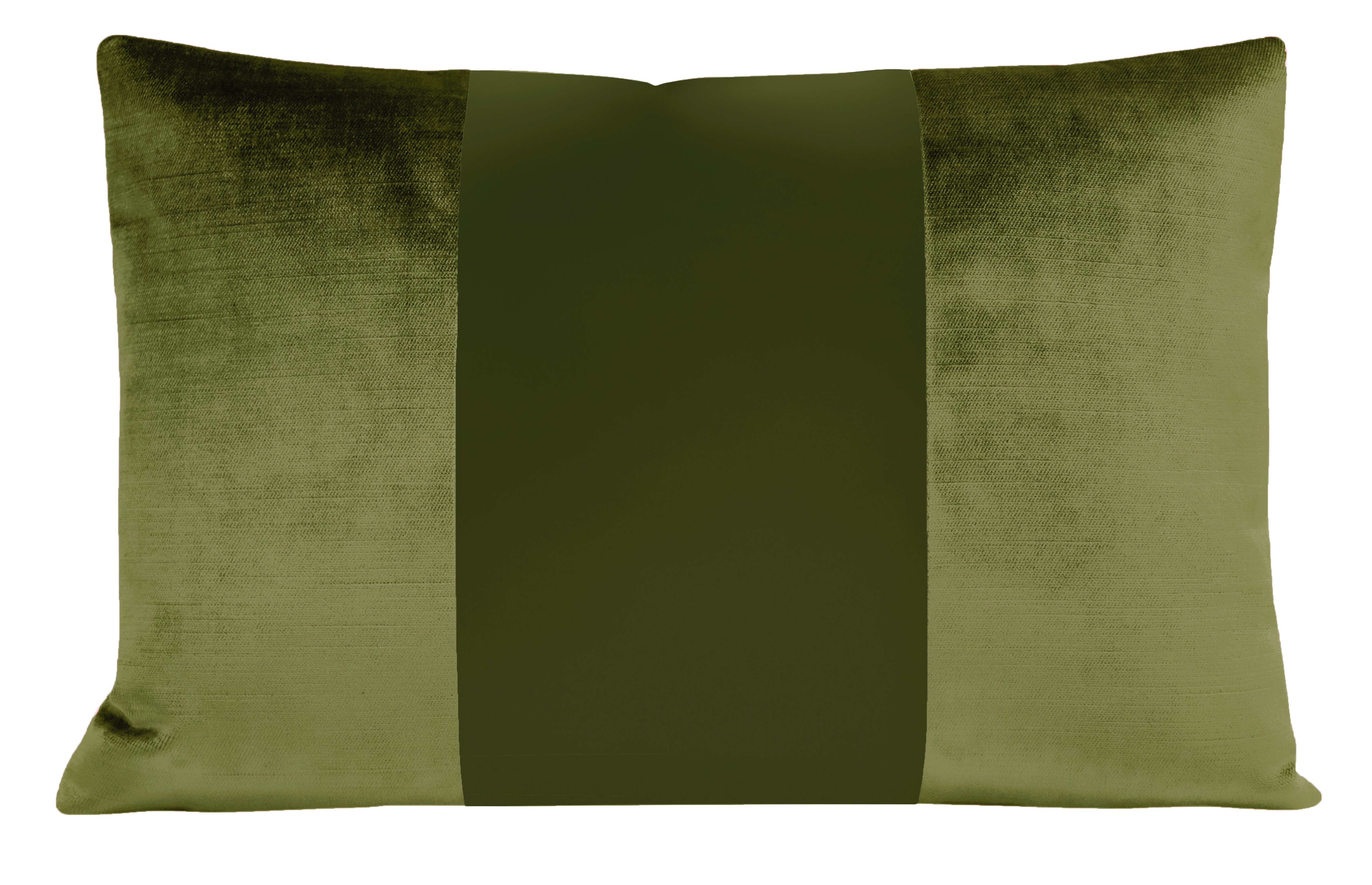 The Little Lumbar :: MONOCHROMATIC Faux Silk Velvet // Olive - 12" X 18" - Little Design Company