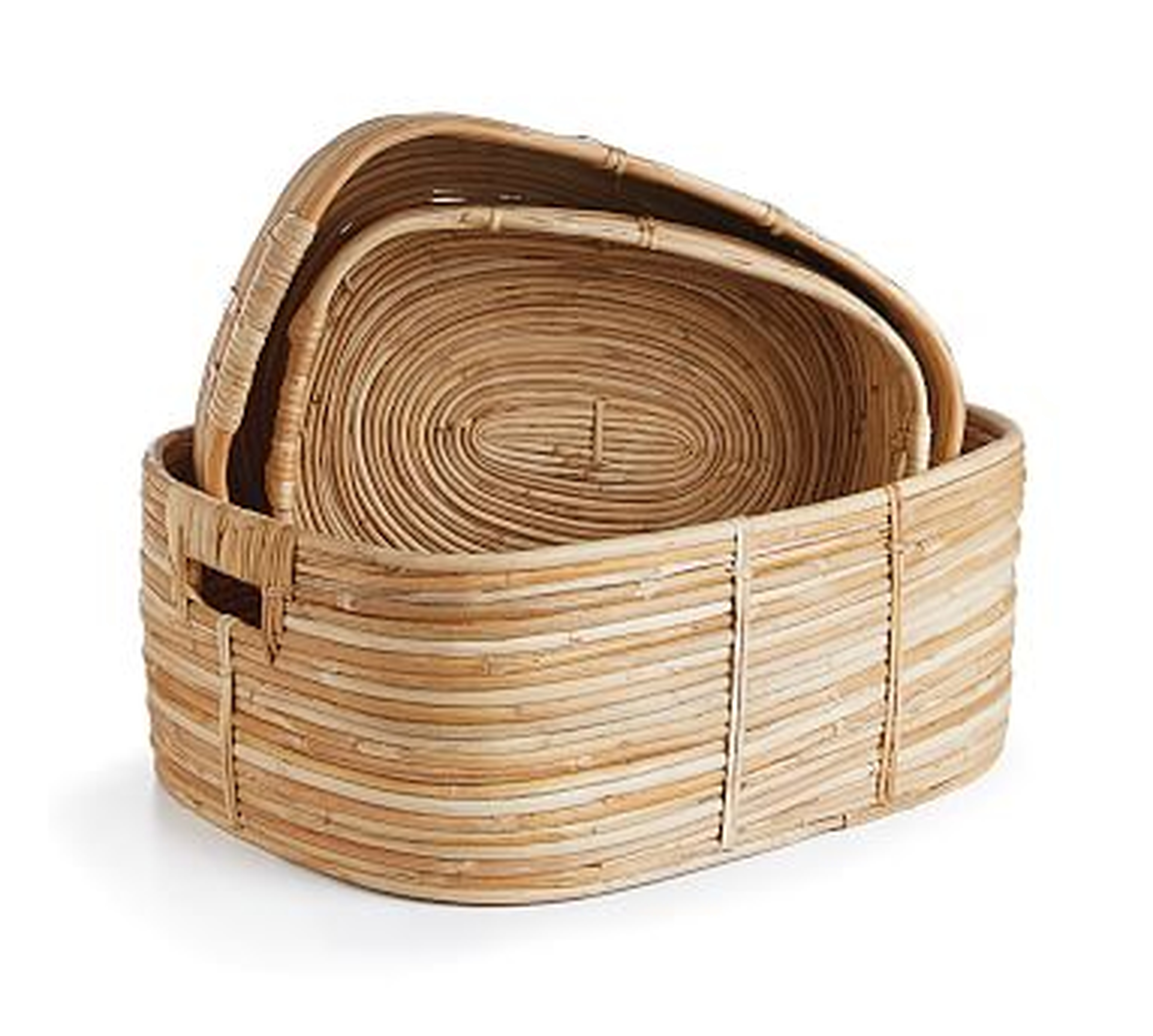 Cane Rattan Basket Set of 3, Rectangle - Pottery Barn